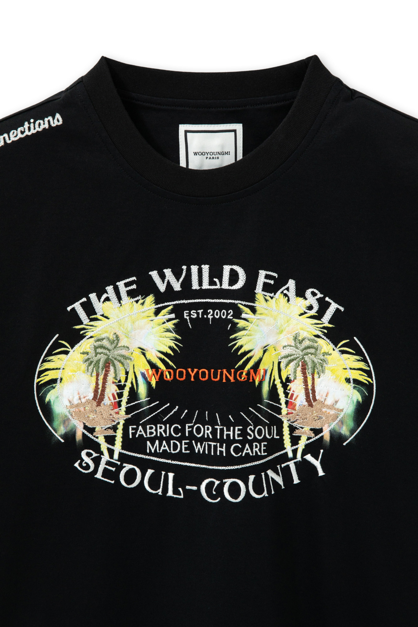 Wooyoungmi Crew Neck Cotton T-shirt With Graphic Print In Black