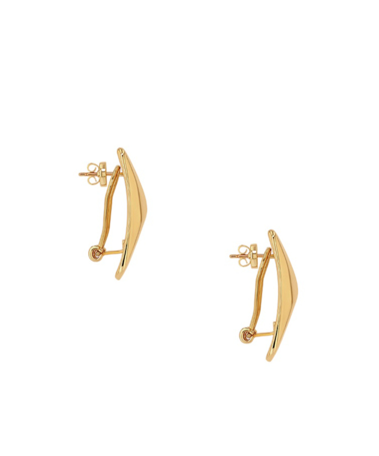 Anine Bing Curved Rectangle Earrings In Gold In Yellow