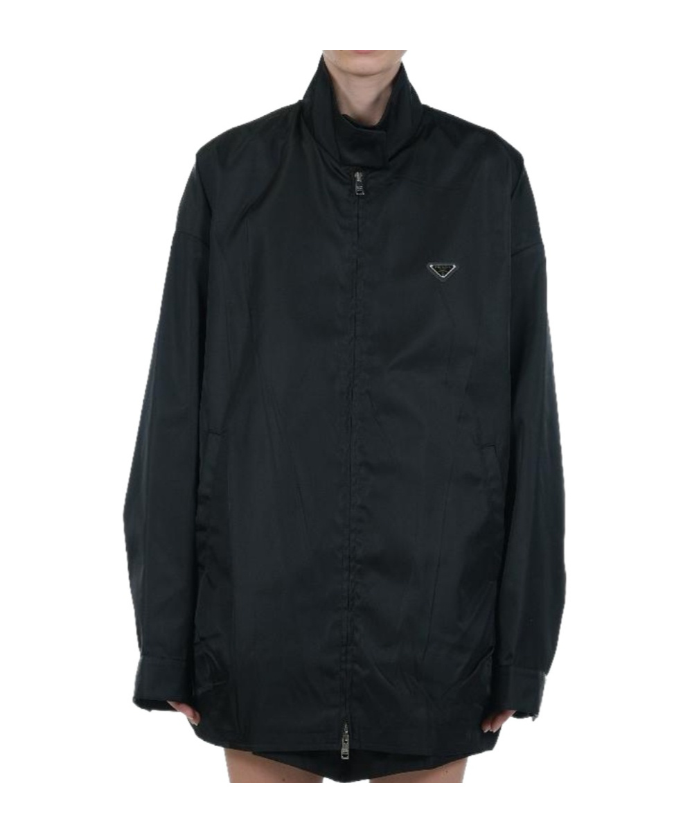 Prada Long-sleeved Casual Jacket In Black