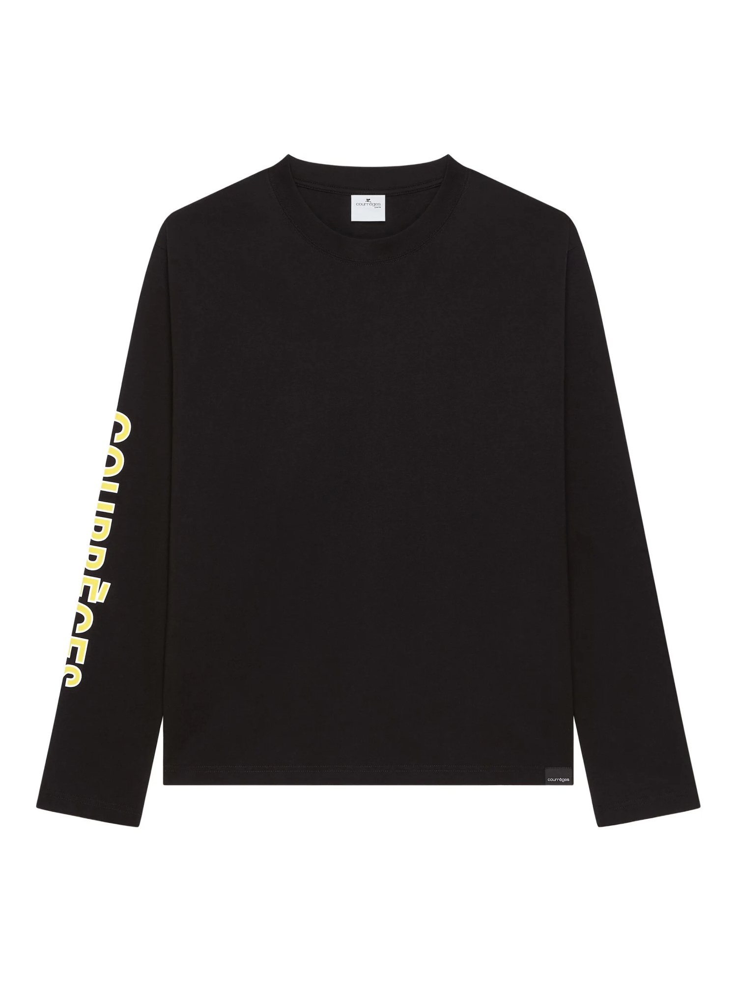 Courrèges Long-sleeve Logo-print T-shirt In Black