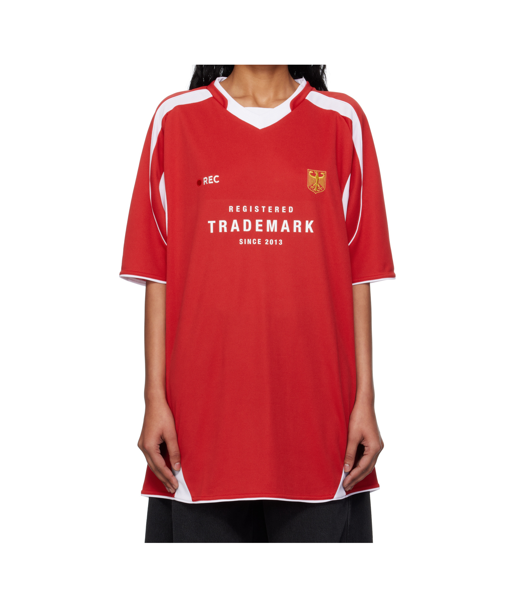 Vetements Trademark Football T-shirt In Red