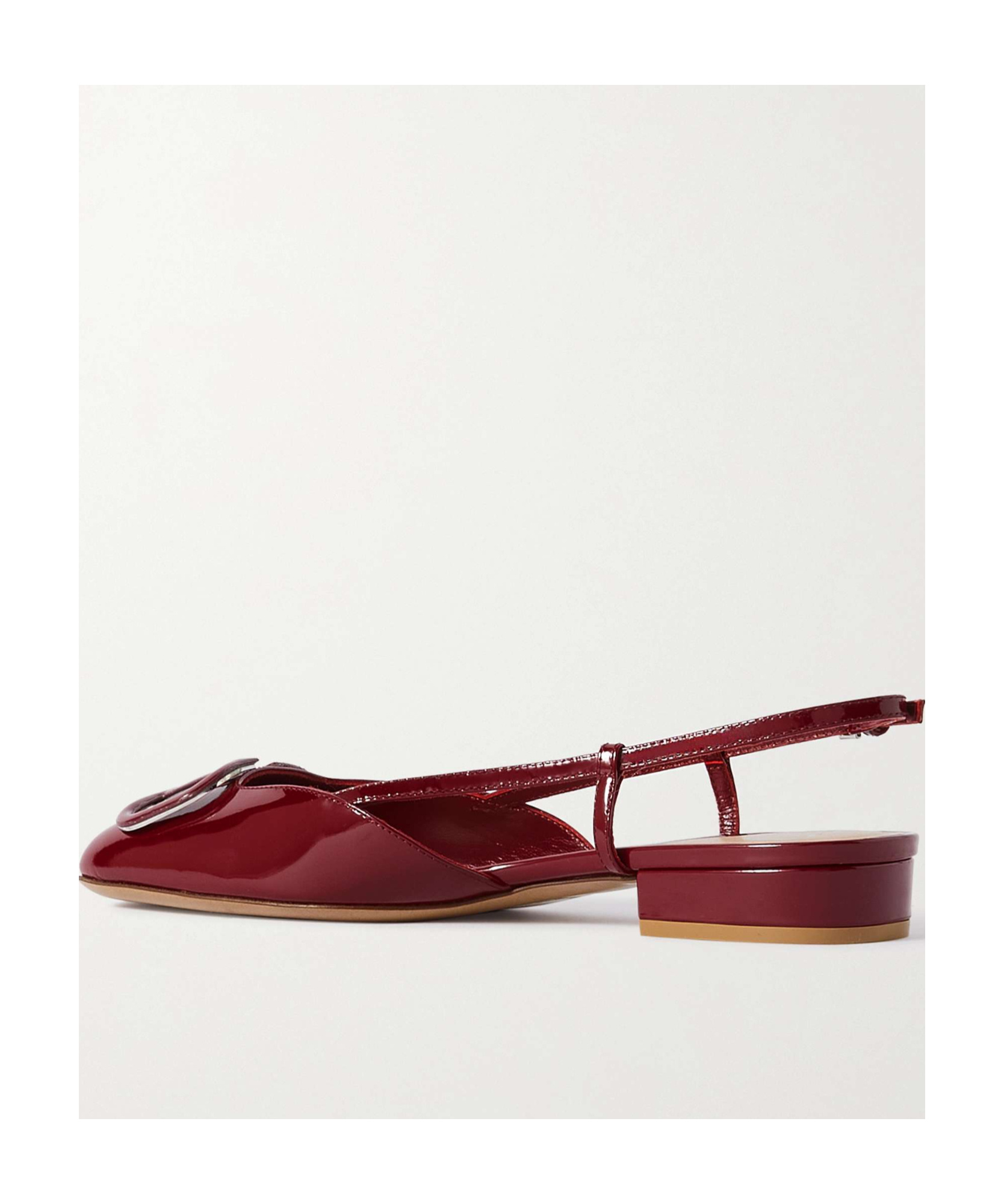 Valentino Vlogo Signature Square Toe Slingback Flats In Red