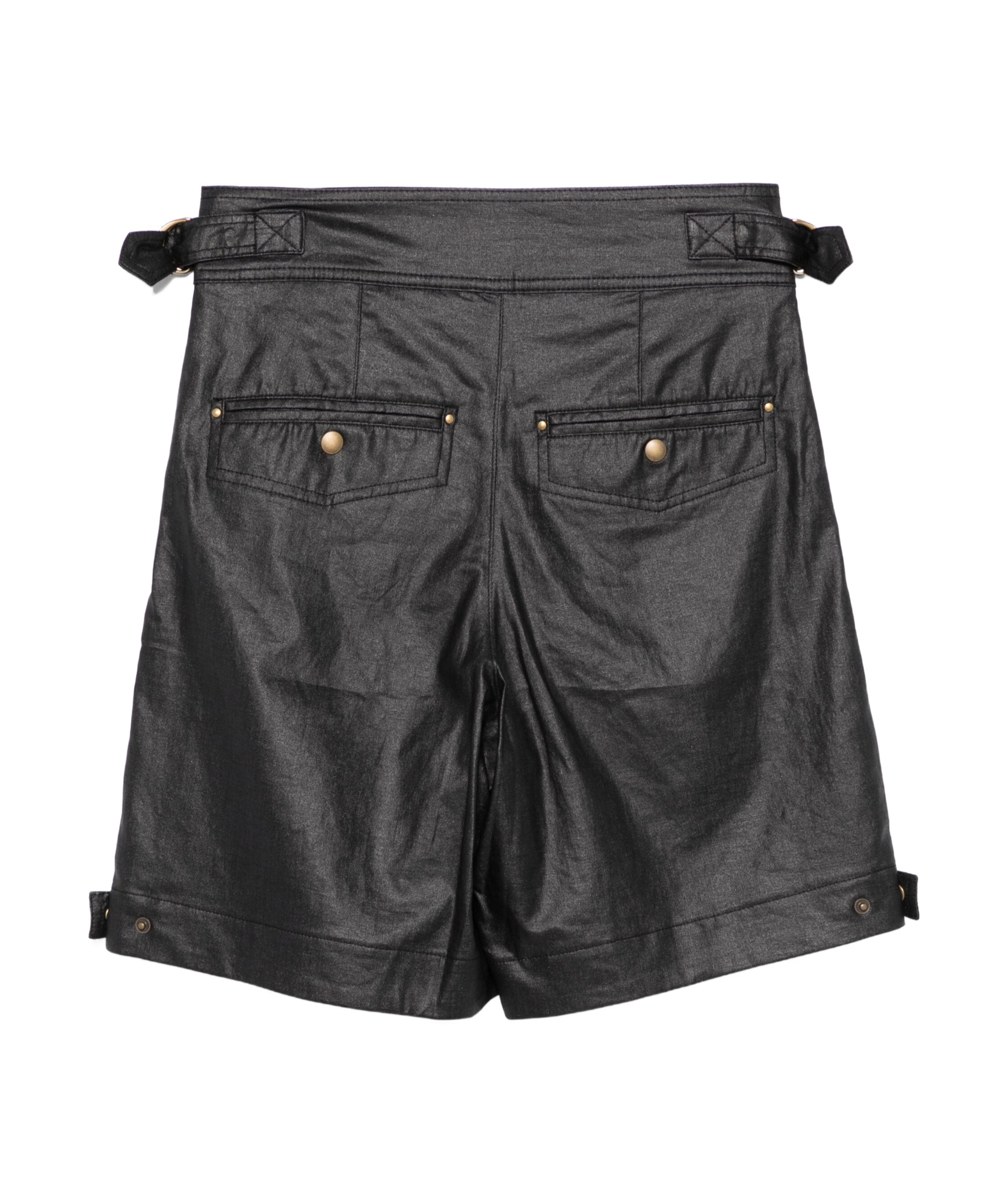 Isabel Marant Black Waxed Linen Blend Felize Shorts In Black