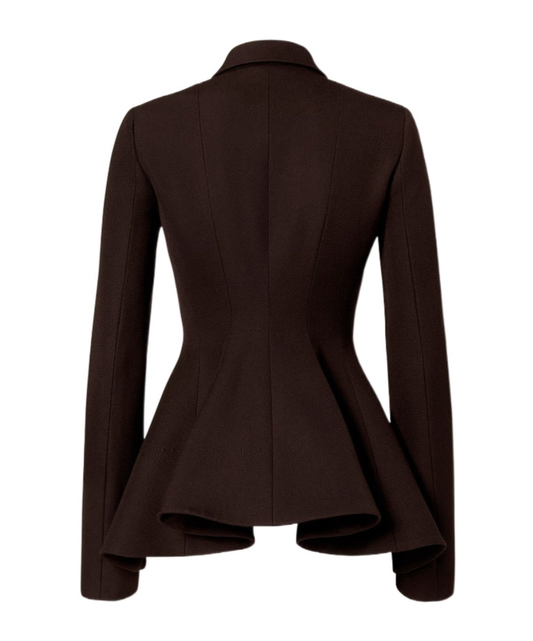 Fendi Women Grain De Poudre Wool Blazer In Brown