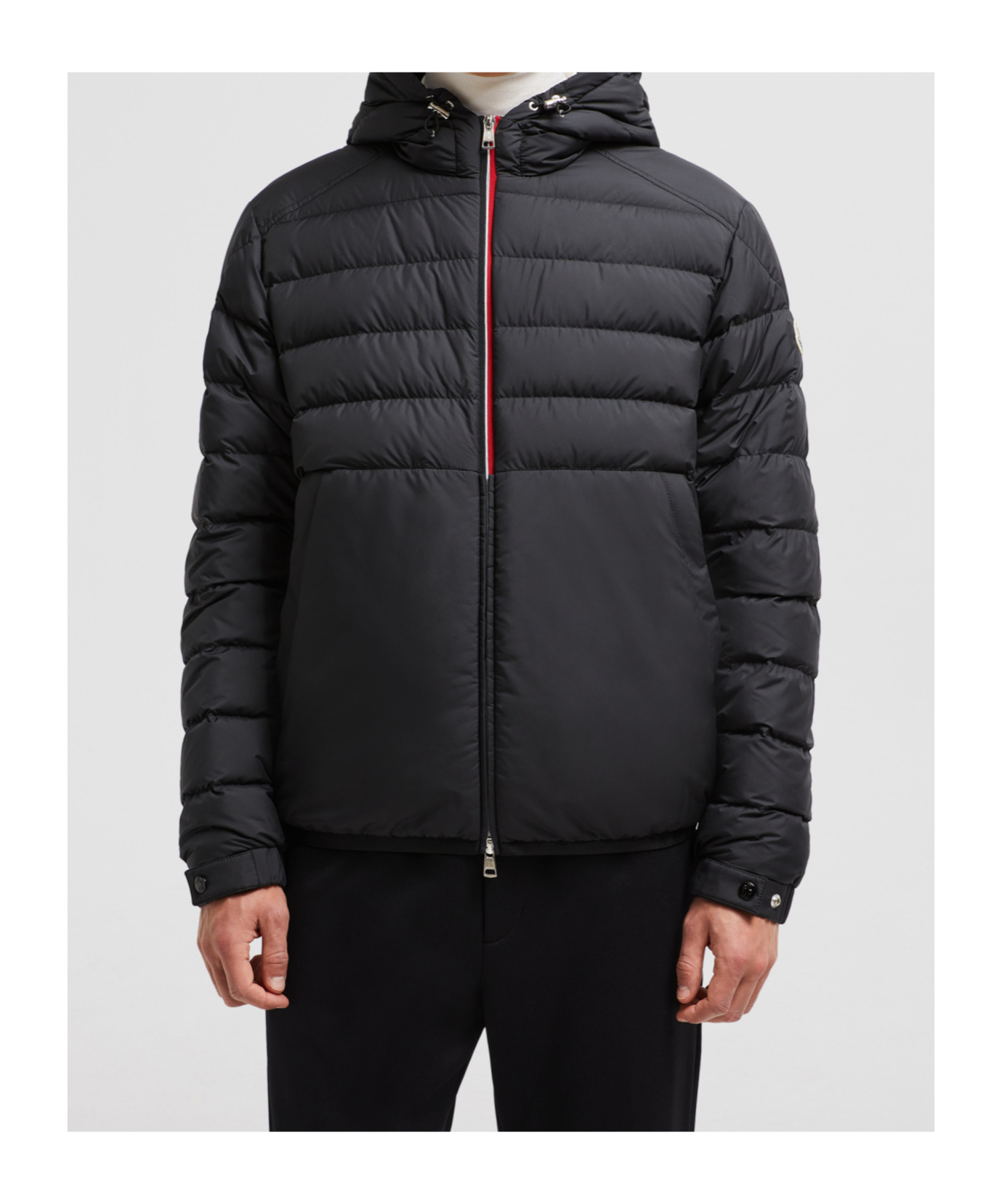 Moncler Zip-up Padded Jacket In Black