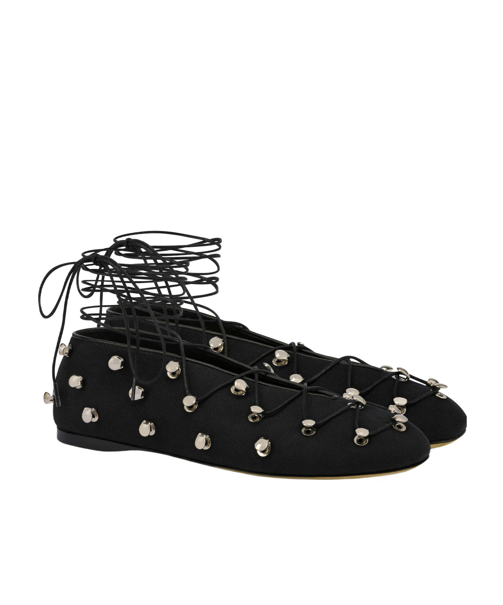 Moschino Eyelet-embellished Ballerina Shoes In Black
