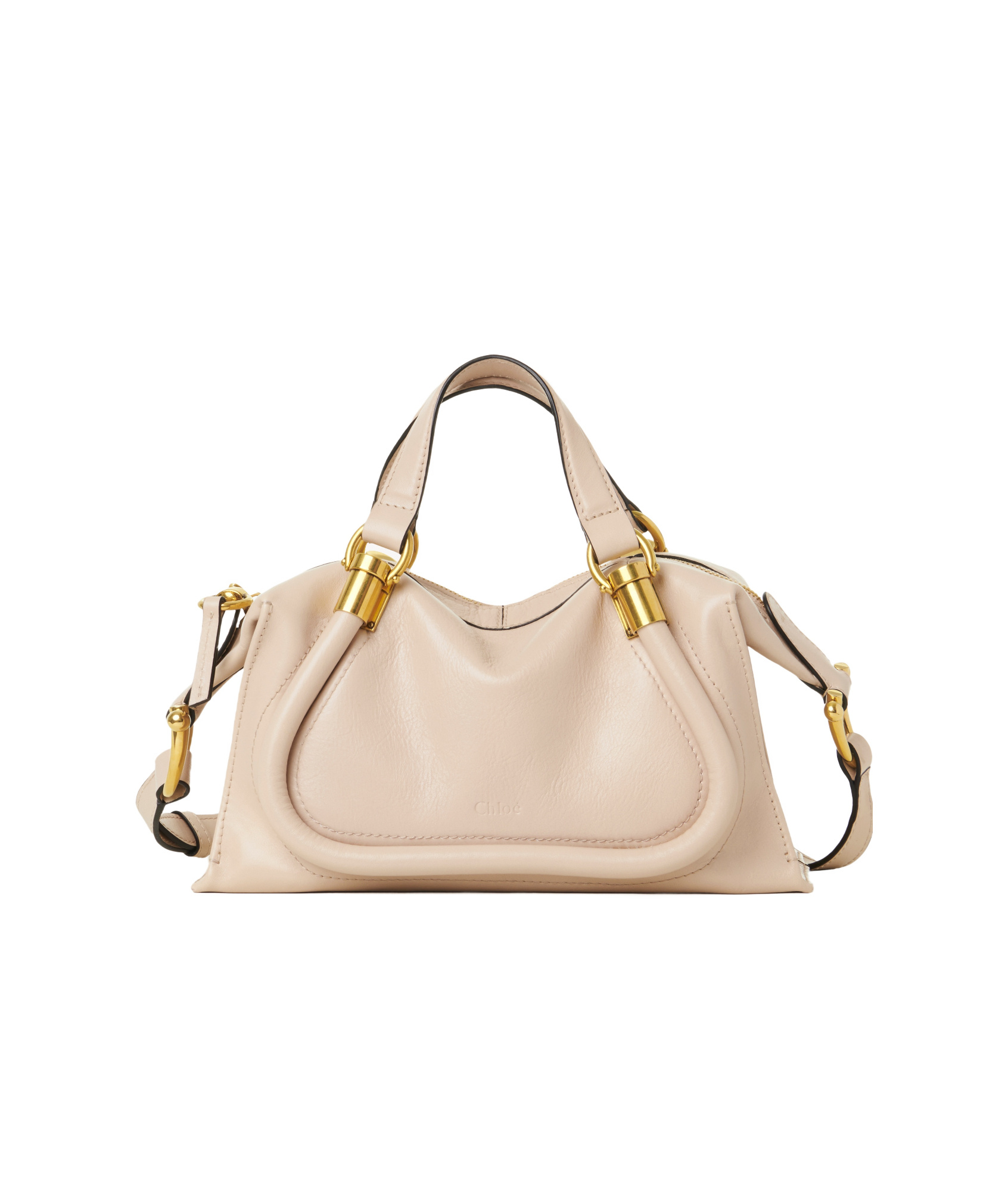 Chloé Petit Sac Paraty 24 En Cuir Brillant Femme Beige Taille Onesize 100% Cuir De Veau In Nude