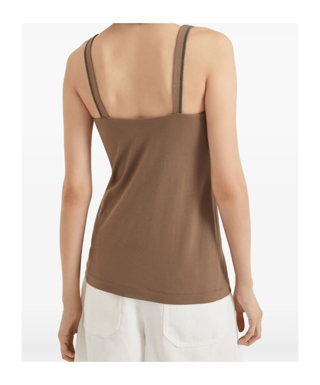 Brunello Cucinelli Jersey Top In Brown