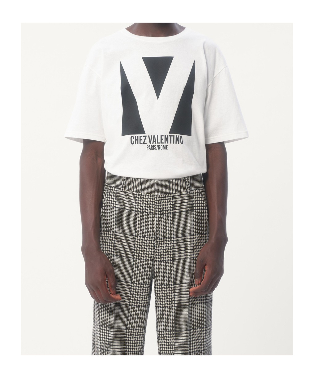 Shop Valentino Cotton T-shirt With Chez Print In White