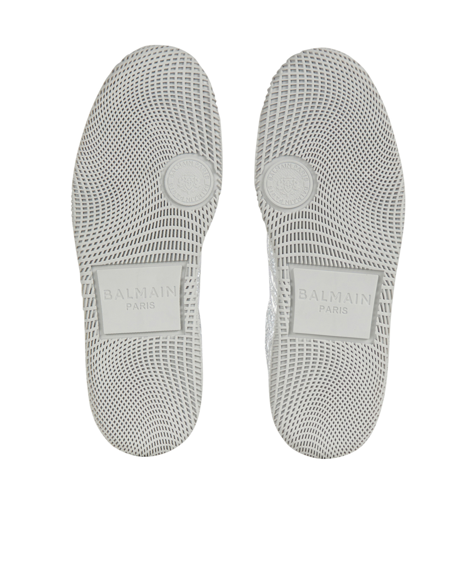 Balmain Swan Metallic-leather Sneakers In Gray