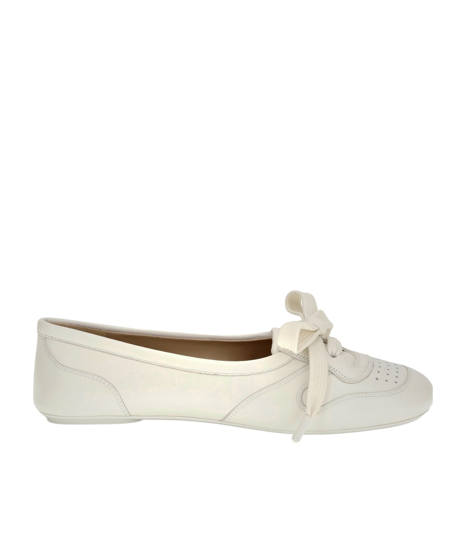 Gianvito Rossi Women Lace-up Leather Vault Ballerinas In White