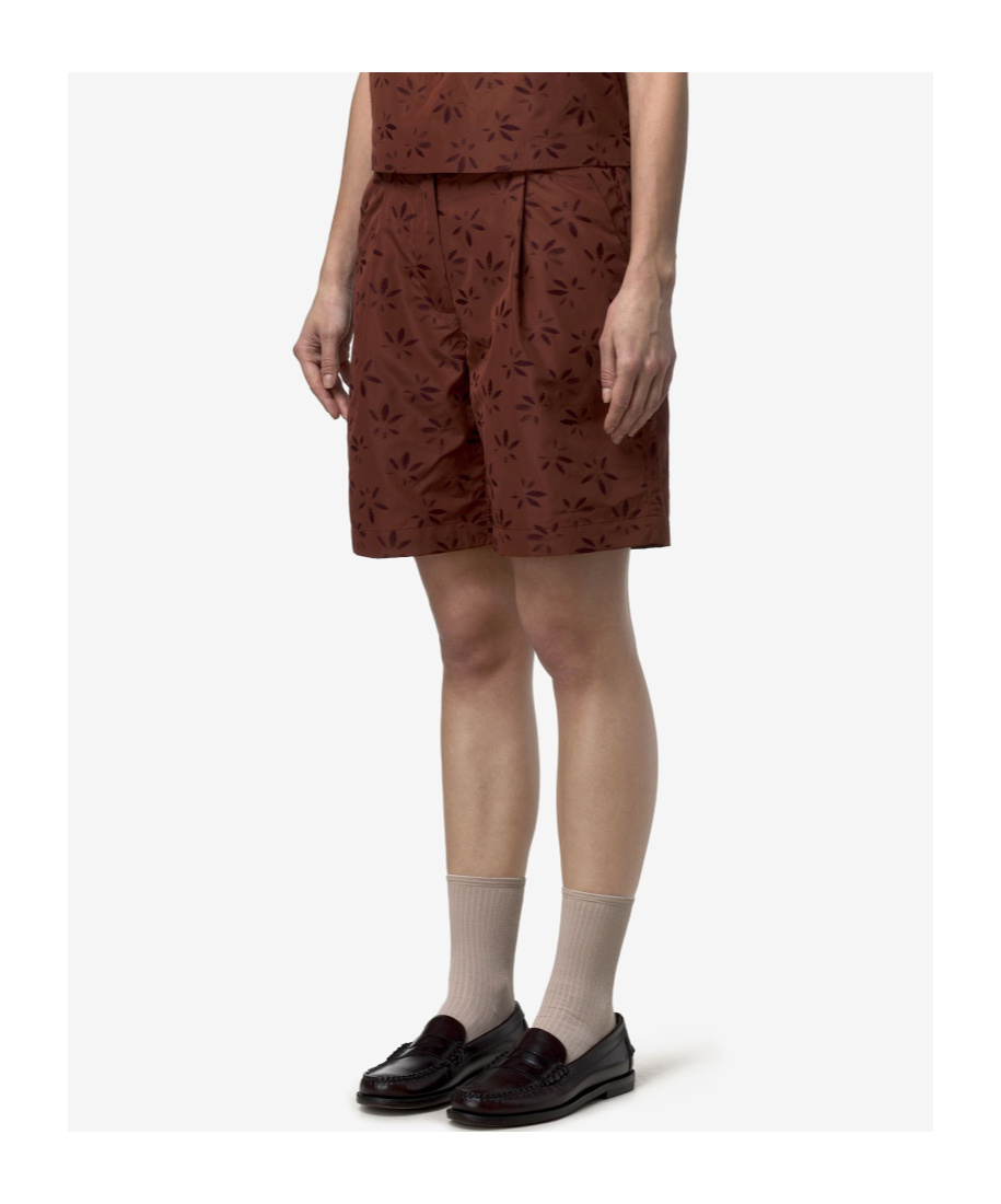 K-way Patterned Bermuda Shorts In Burgundy