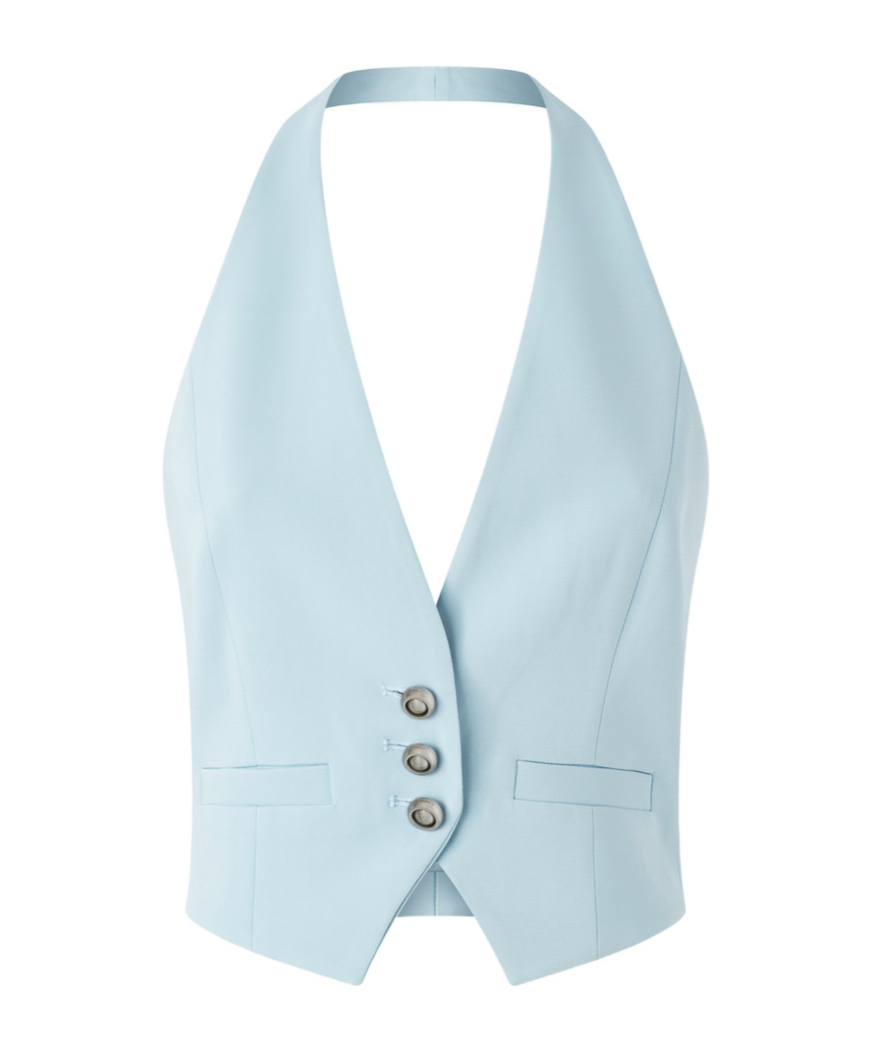 Shop Pinko Halterneck Waistcoat In Blue
