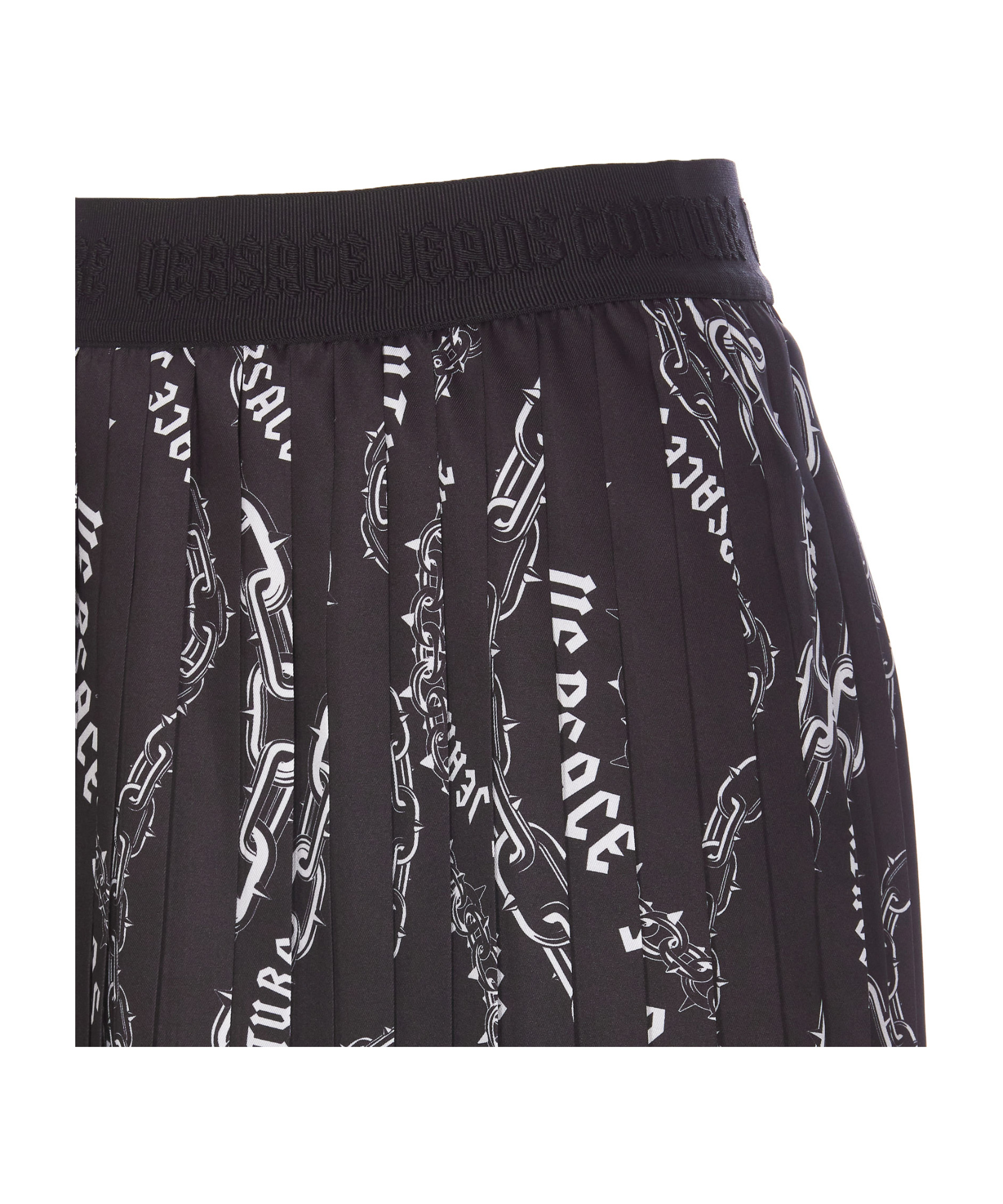 Shop Versace Jeans Logo-chain Mini Skirt In Black