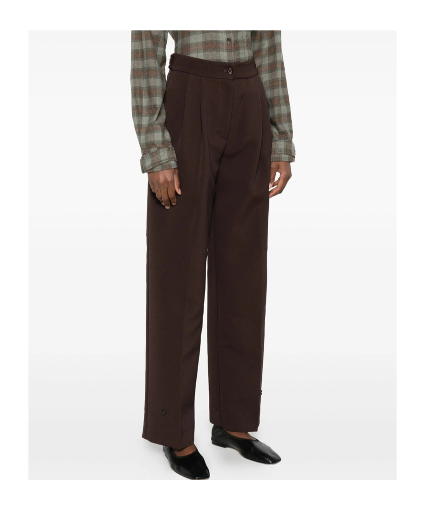 The Frankie Shop Bea Suit Pants Featuring Pleat Detail In Brown