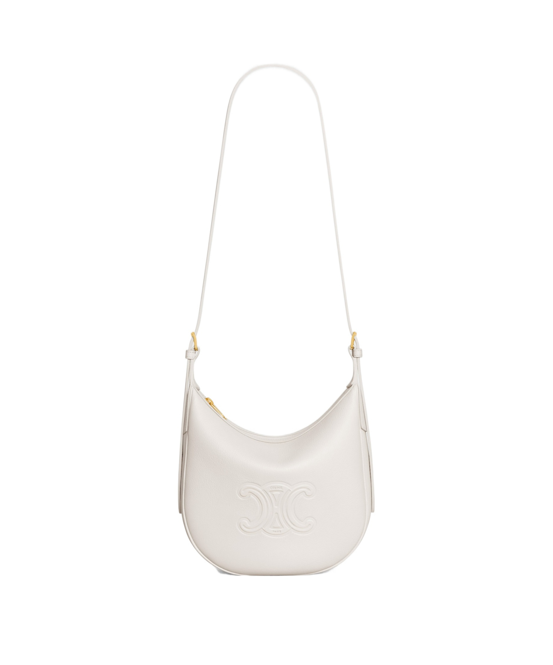 Celine Small Heloïse Bag In Supple Grained Calfskin In White