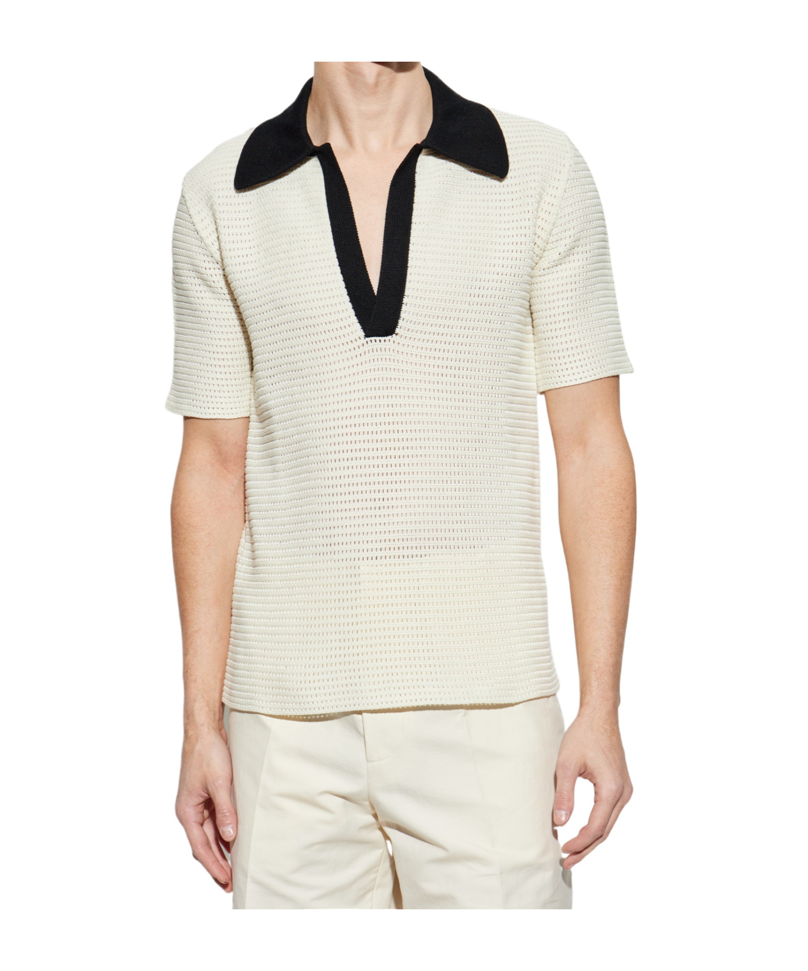 Jil Sander Knitted Polo Shirt In White
