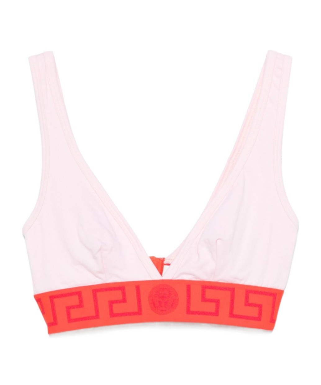 Versace Greca-detail Bralette In Orange