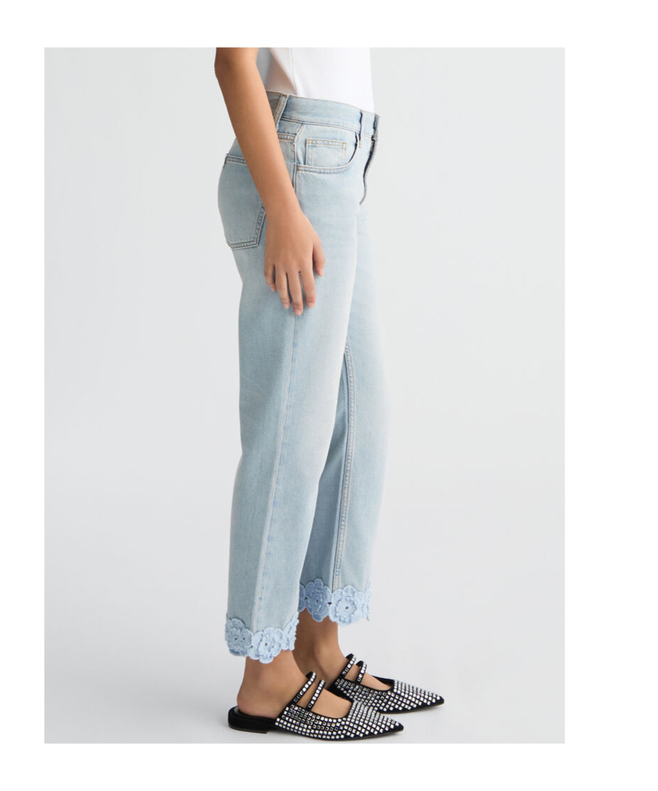Liu •jo Straight Jeans With Crochet Embroidery