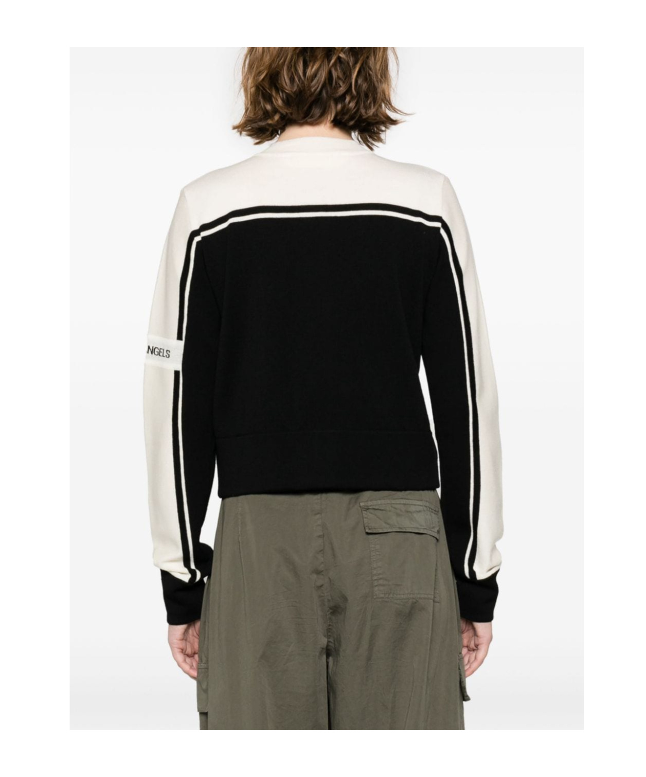 Palm Angels Logo-intarsia Wool Zip Cardigan In Black