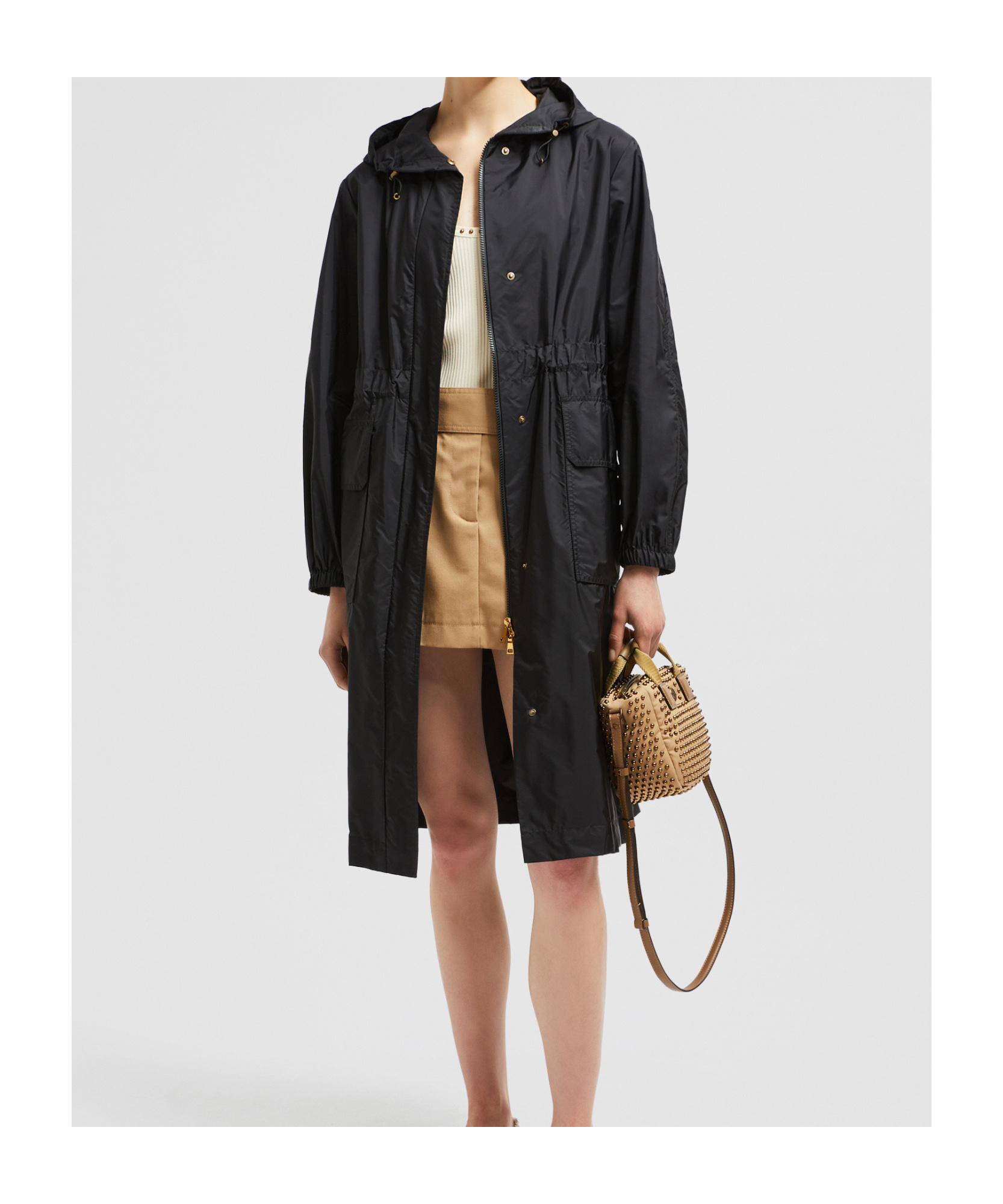 Shop Moncler Hiengos Hooded Rain Coat In Black