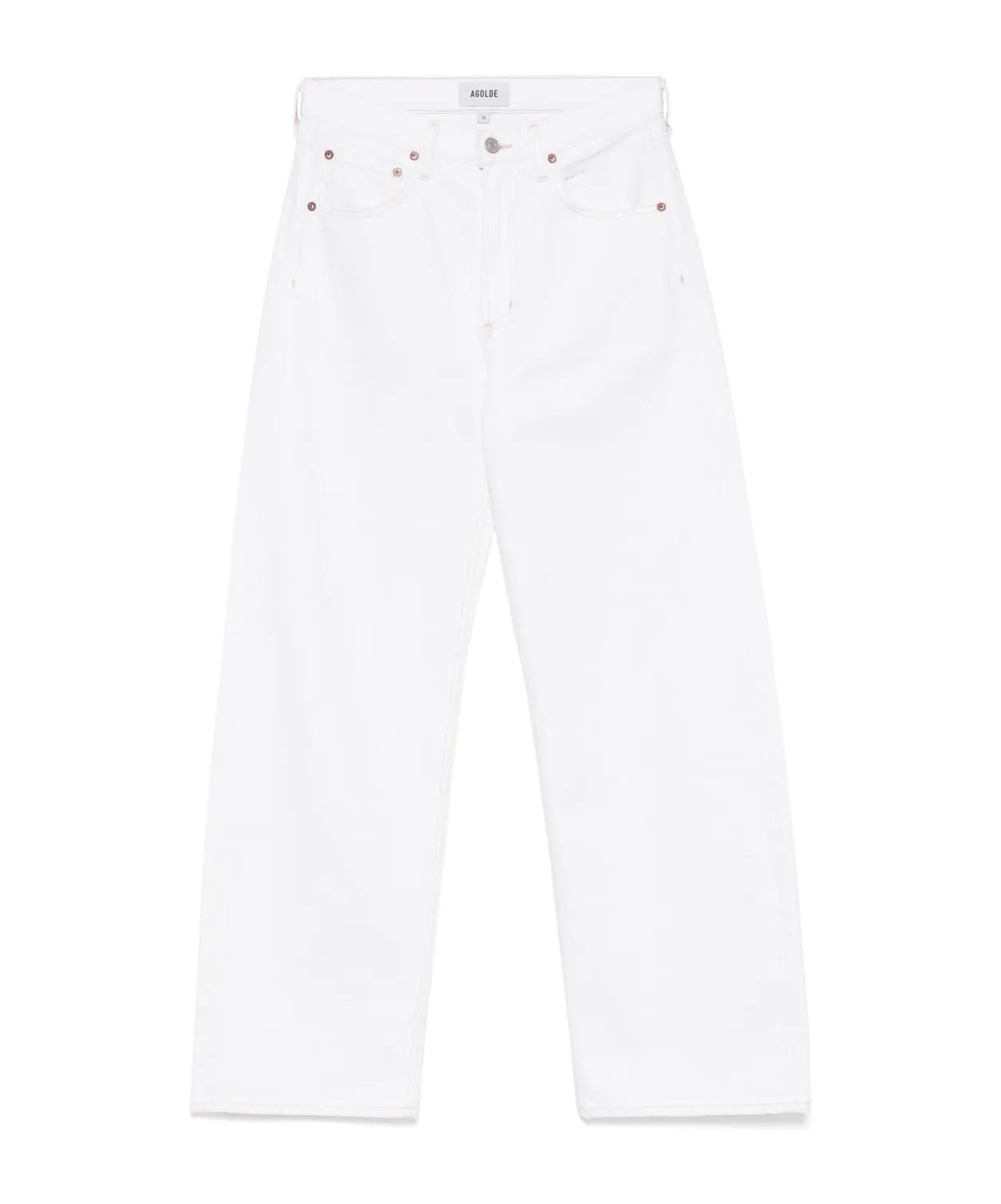 Agolde Low Slung Baggy Jeans In White