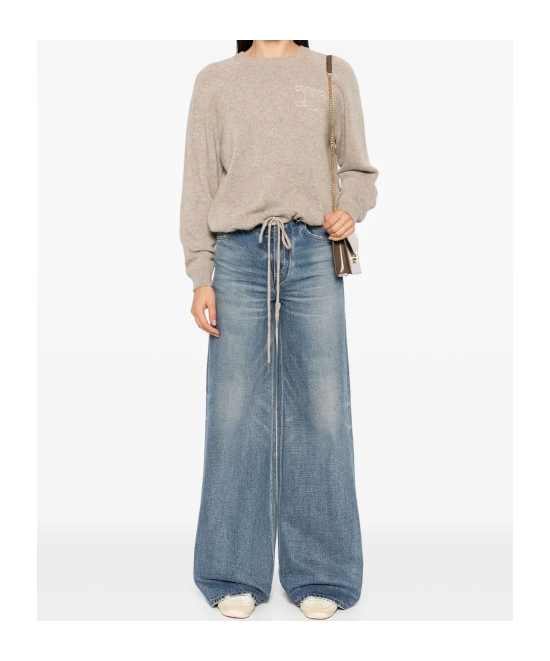 Celine Belt-loop Jeans In Gray