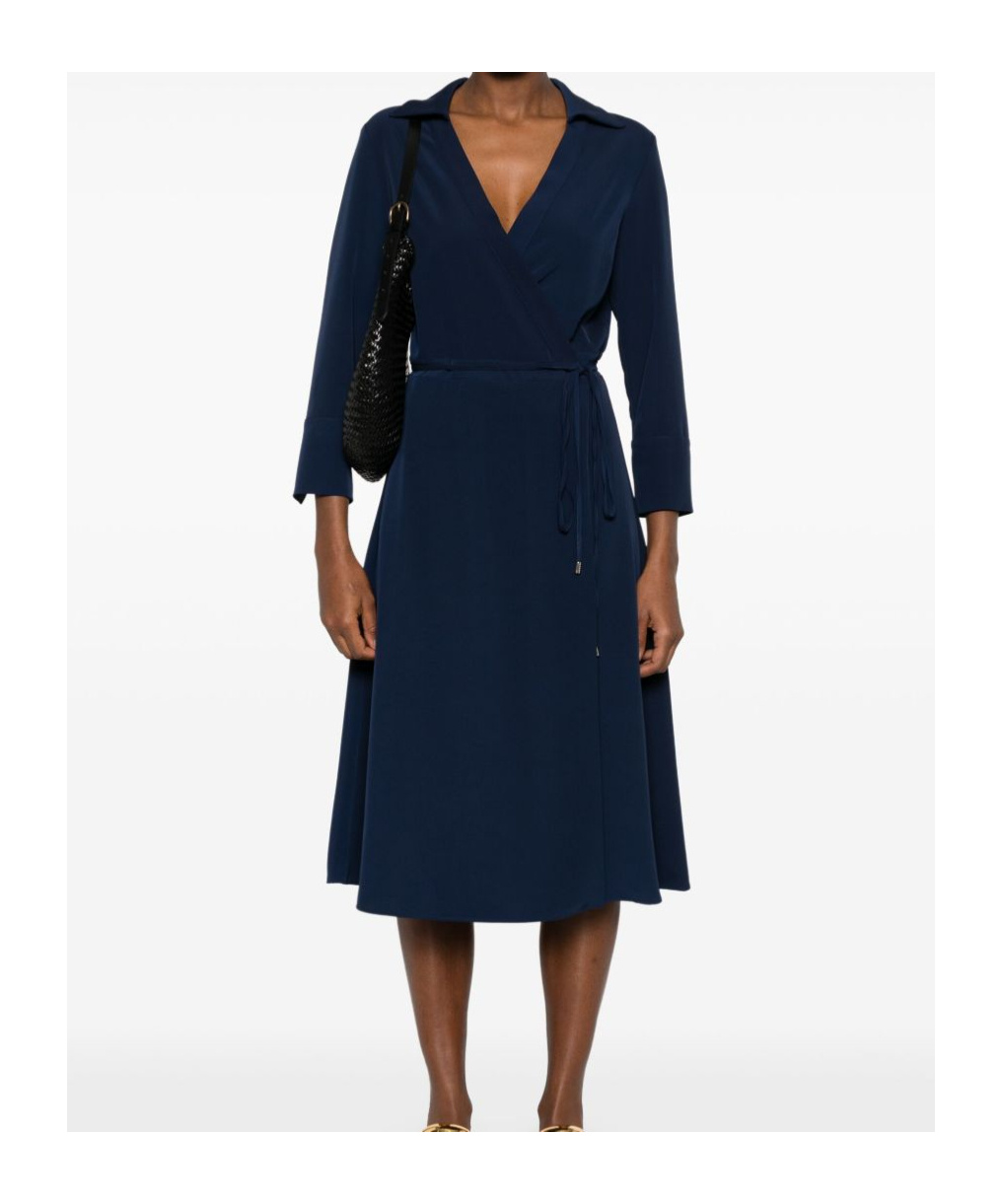 Liu •jo Liu Jo Blue Midi Wrap Dress With Tie