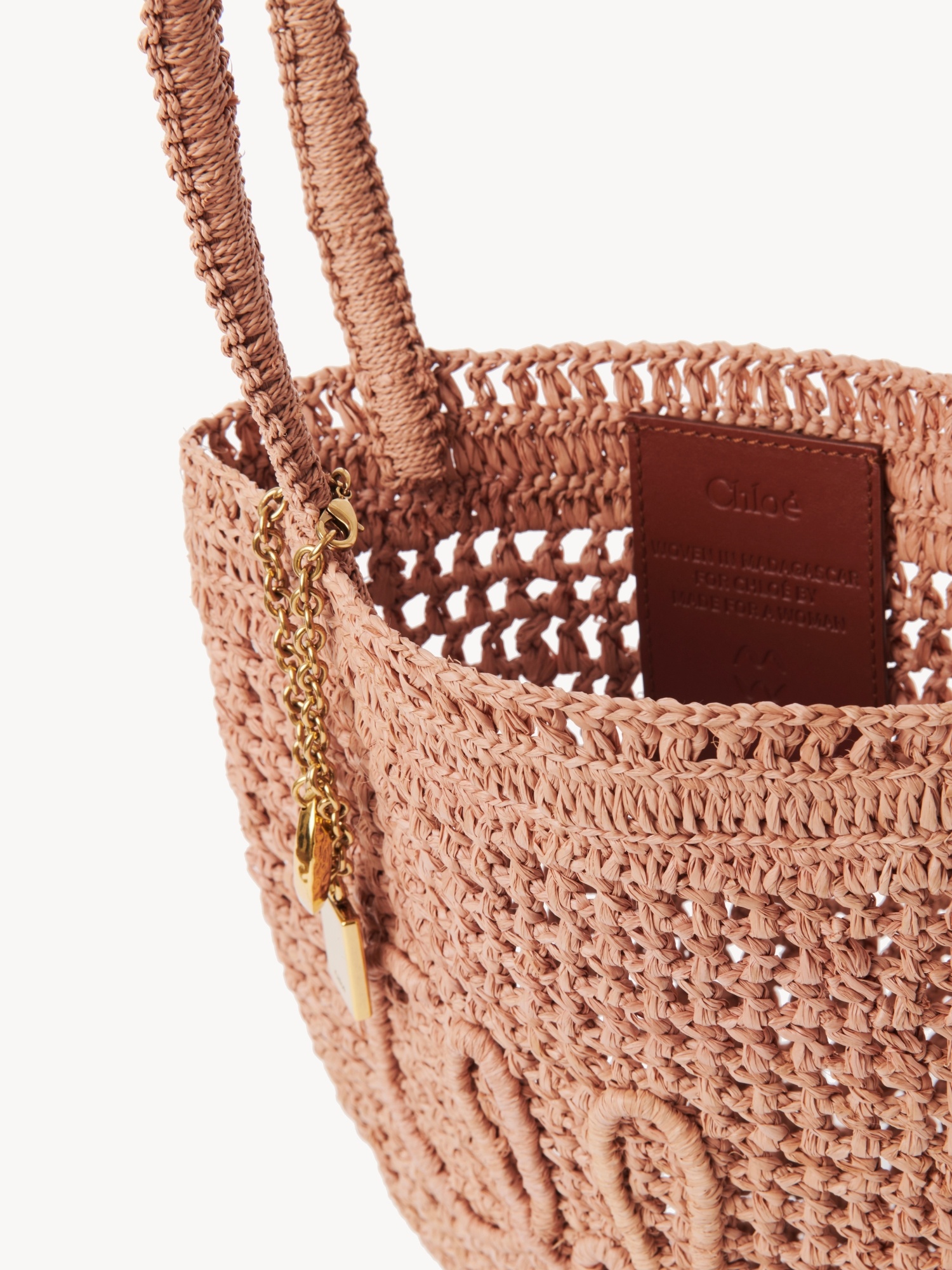 Chloé Small Summer Banana Tote Bag In Raffia