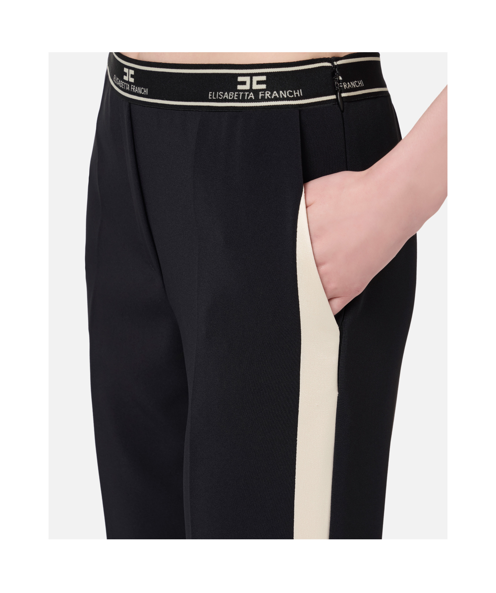 Elisabetta Franchi Straight Casual Pants In Black