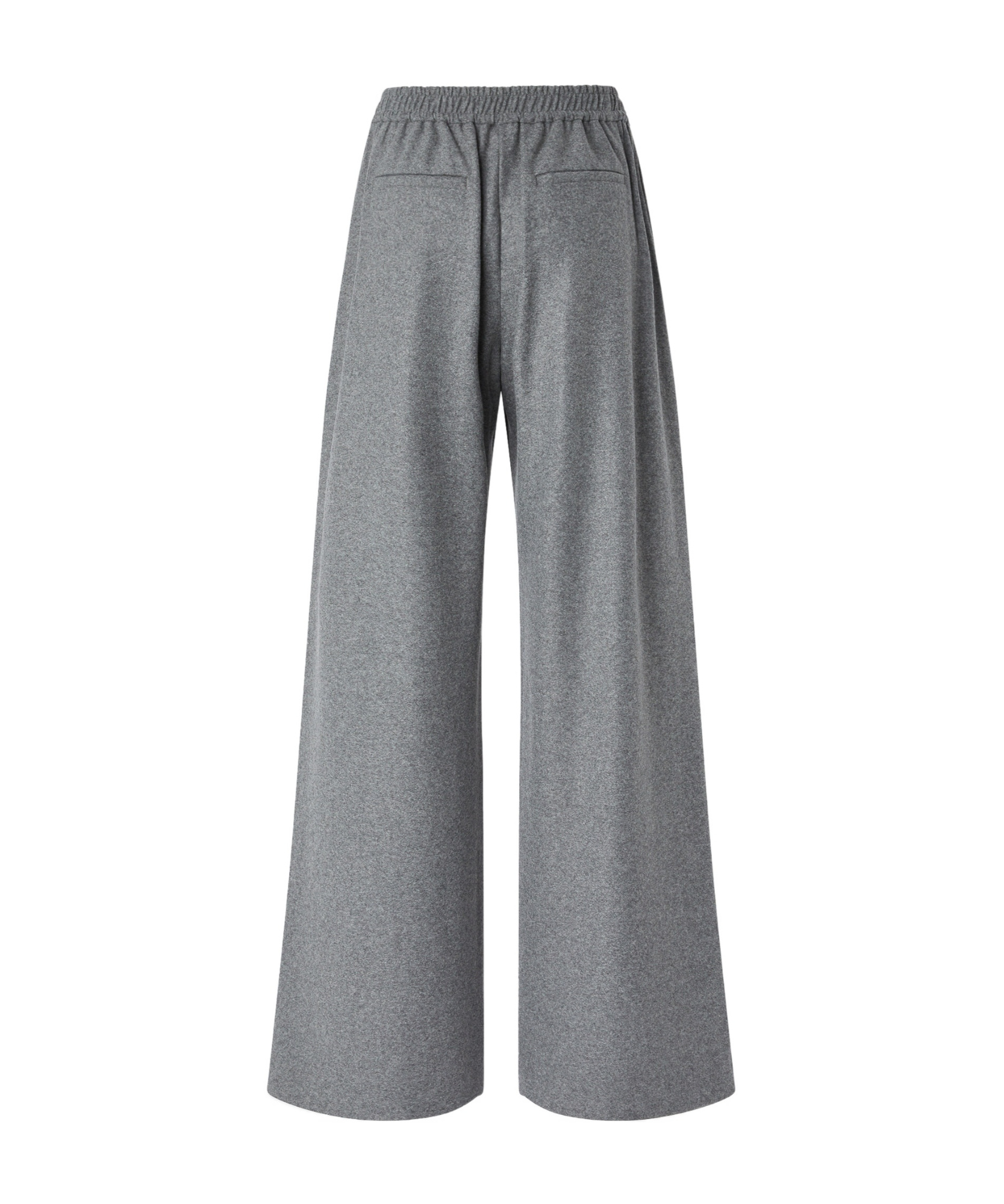 Pinko Long Wide-leg Wool-blend Trousers In Gray