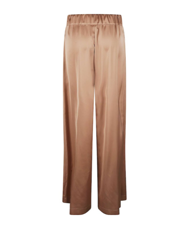 D Exterior Elastic Waist Casual Pants In Brown