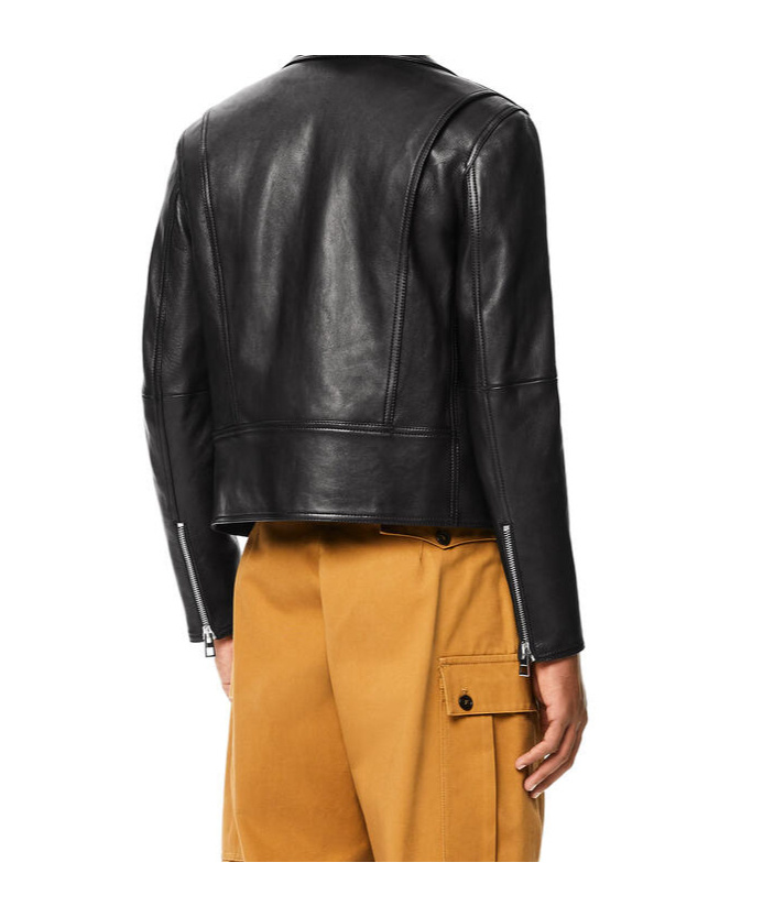 Loewe Leather Biker Jacket In Black
