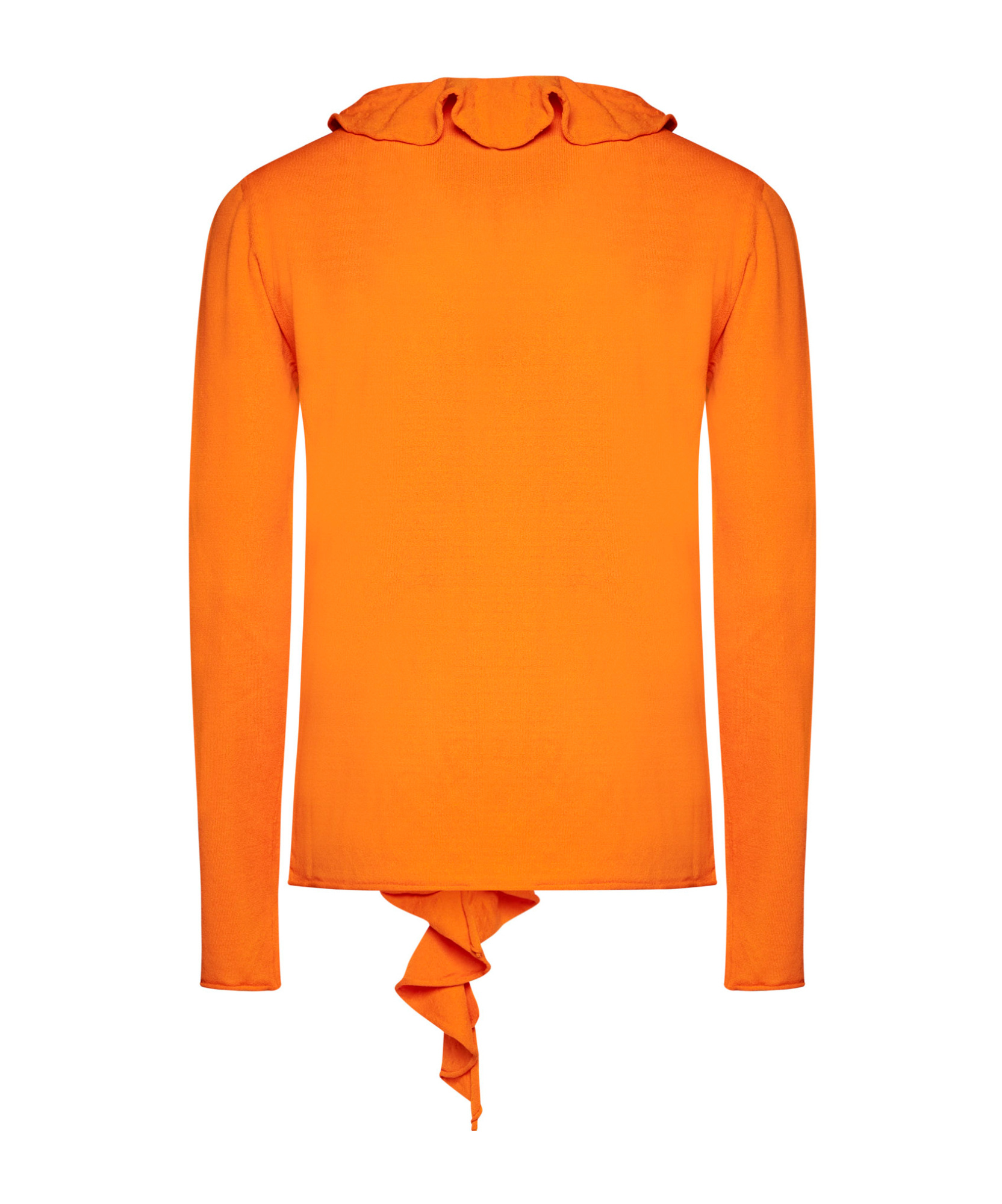 Shop Semicouture V-neck Ruffled Cardigan In Orange