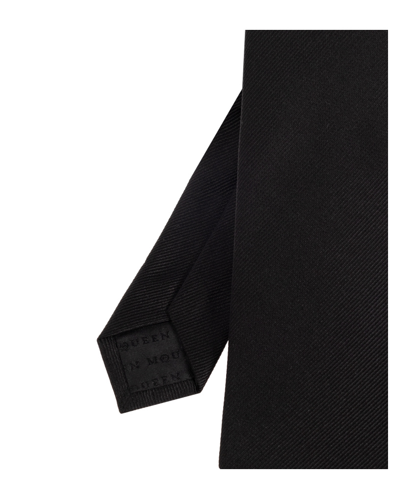 Alexander Mcqueen Flower-embroidered Silk Tie In Black