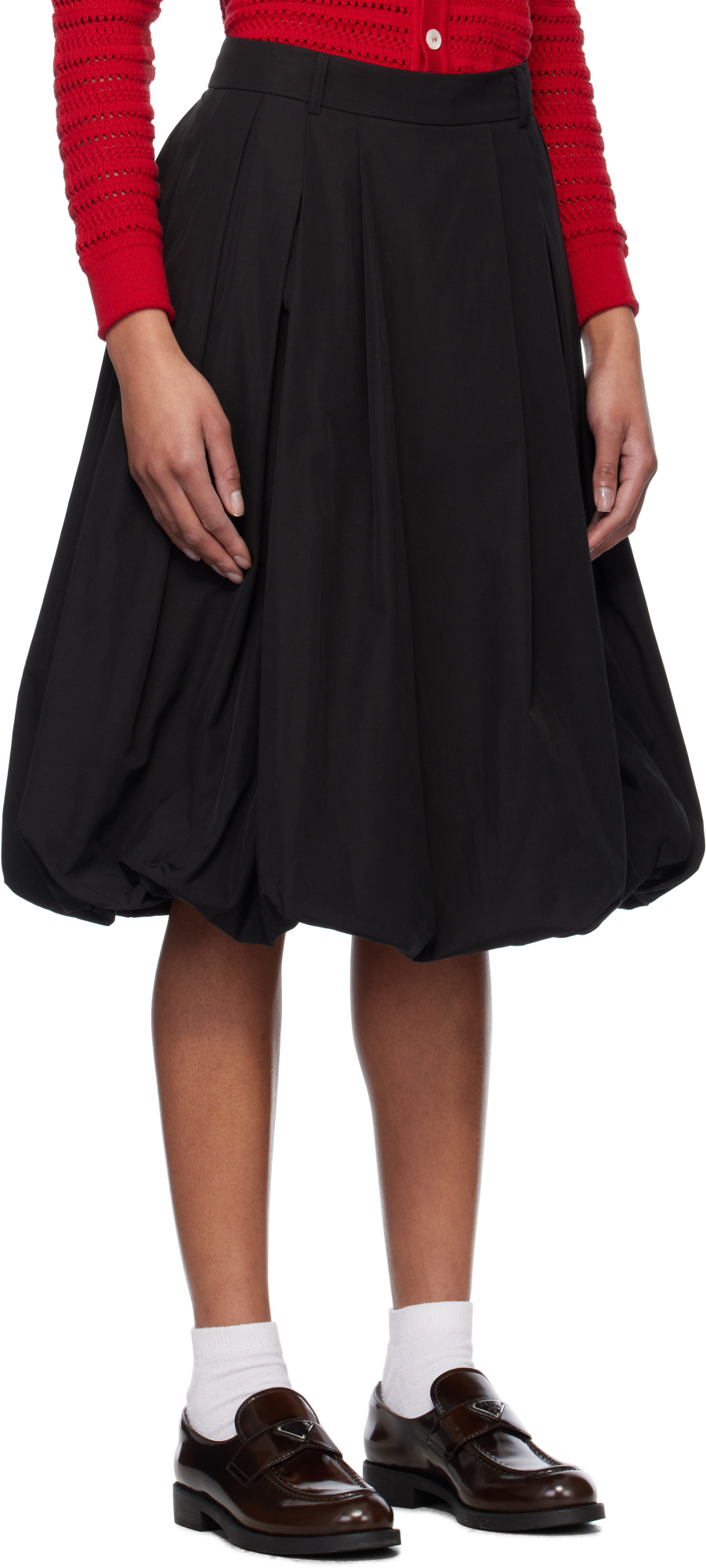 Dunst Pleated Midi Skirt In Black