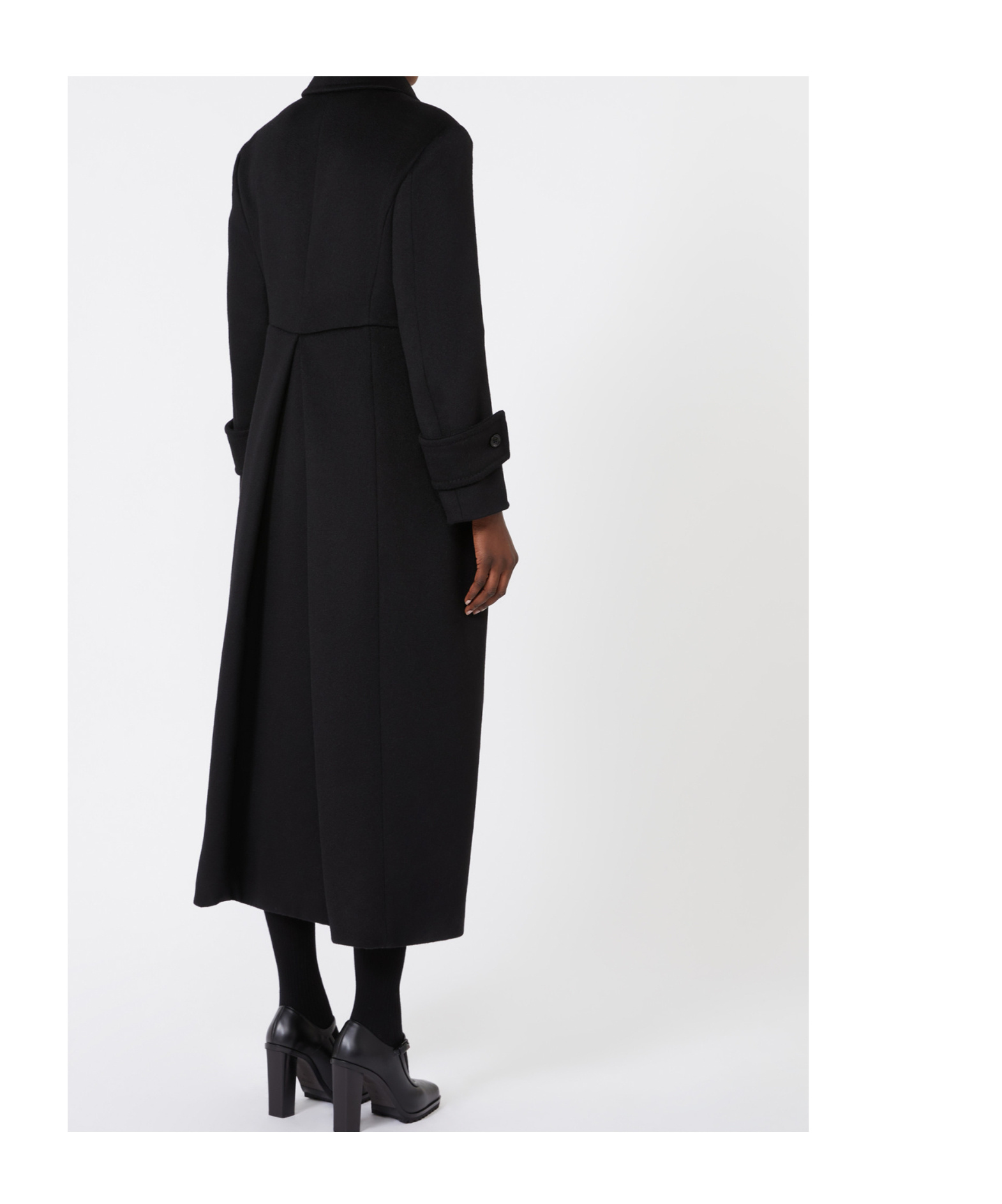 Max Mara Tailored Long Coat Shirt Collar In Black
