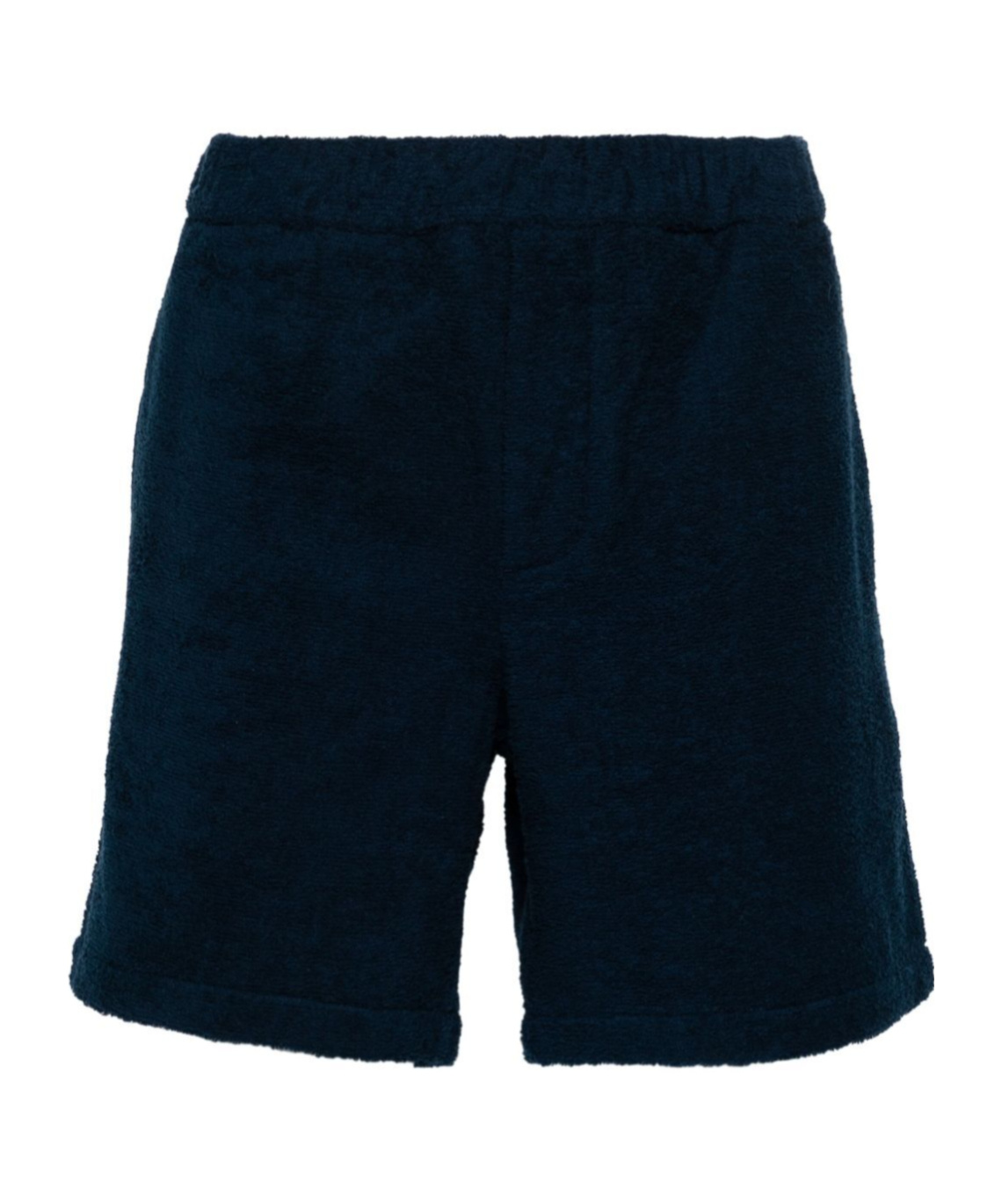 Prada Enamel-logo Towelling-finish Shorts In Blue
