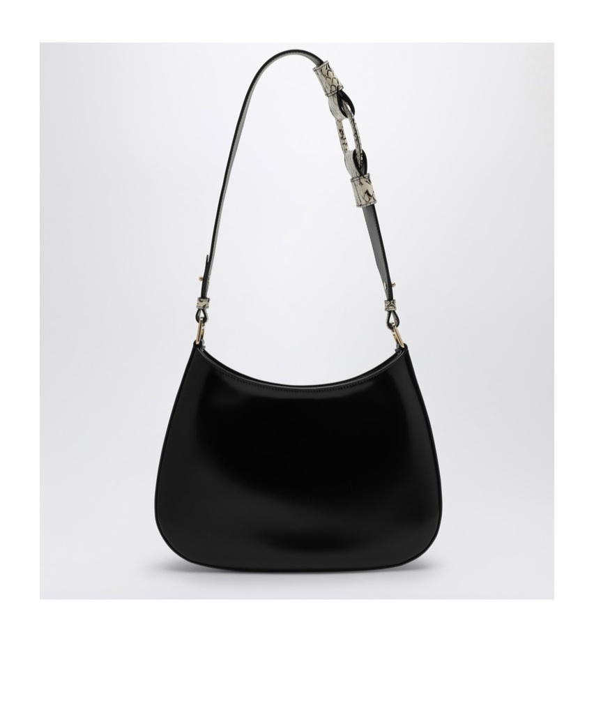 Prada Cleo Leather Shoulder Bag In Black