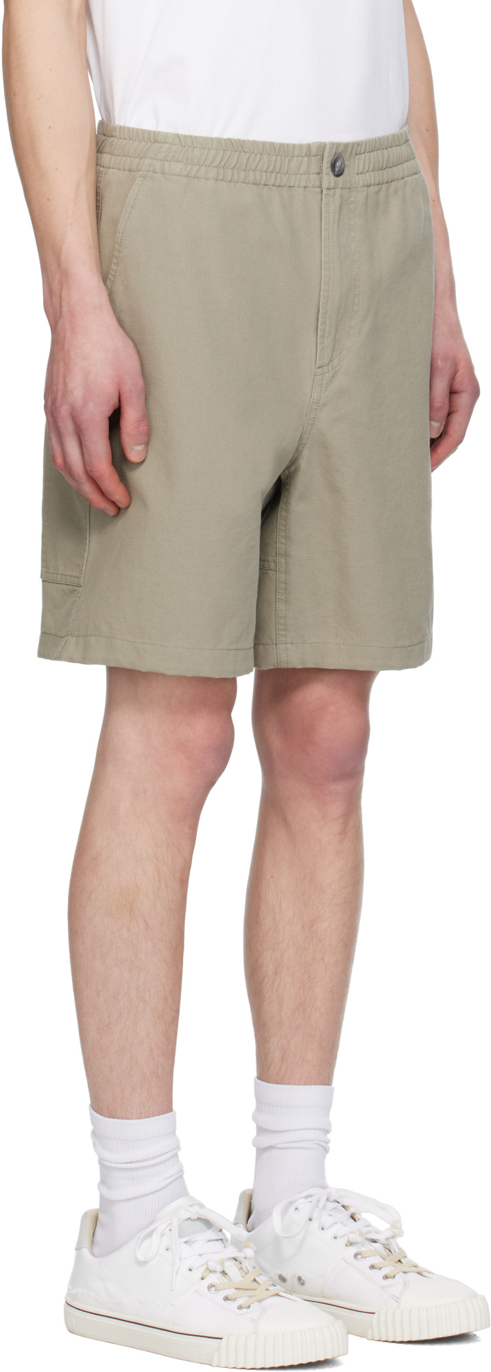 Apc Khaki Norris Shorts In Nude