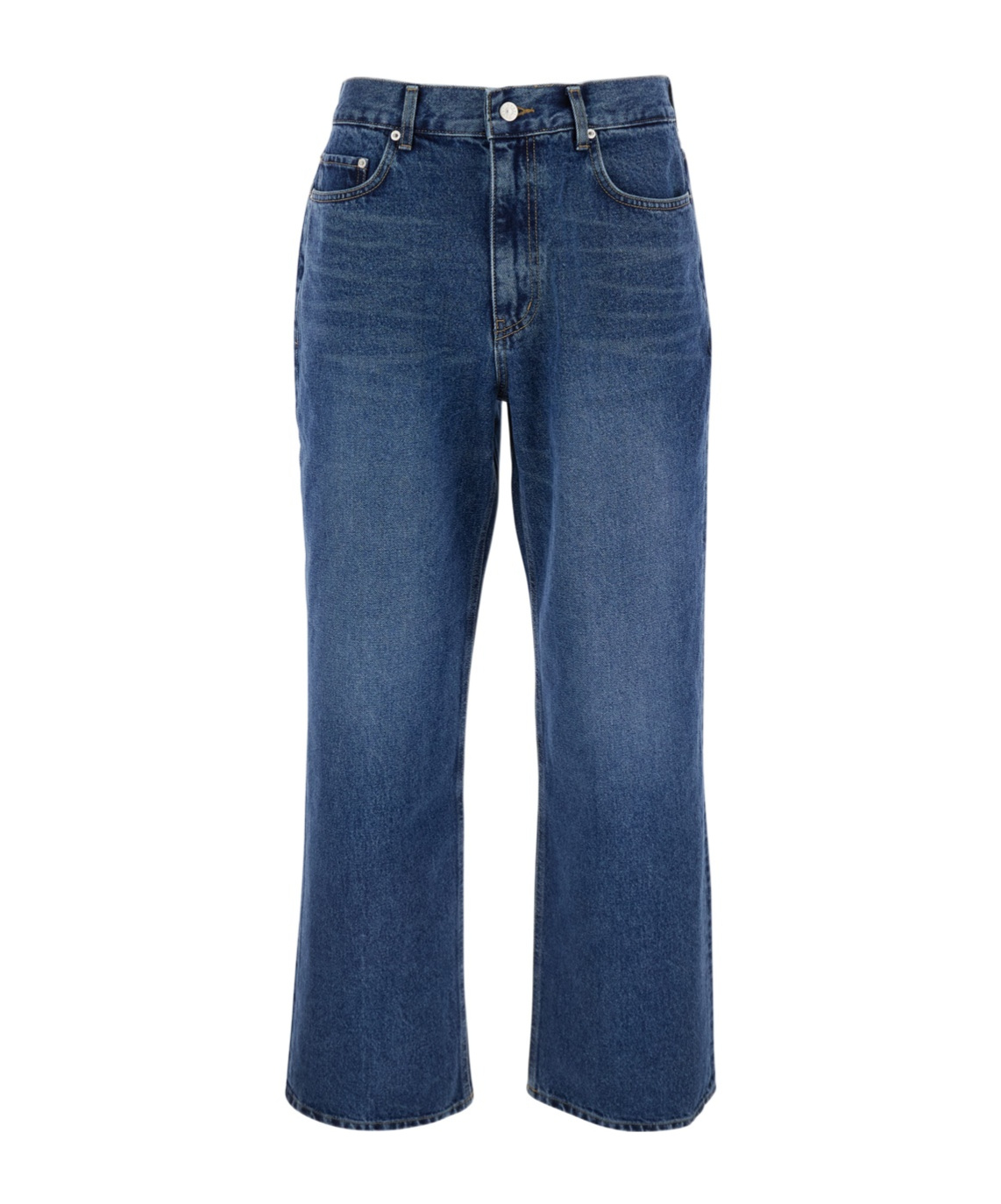 Dunst Blue Five Pocket Jeans With Logo Patch On The Back