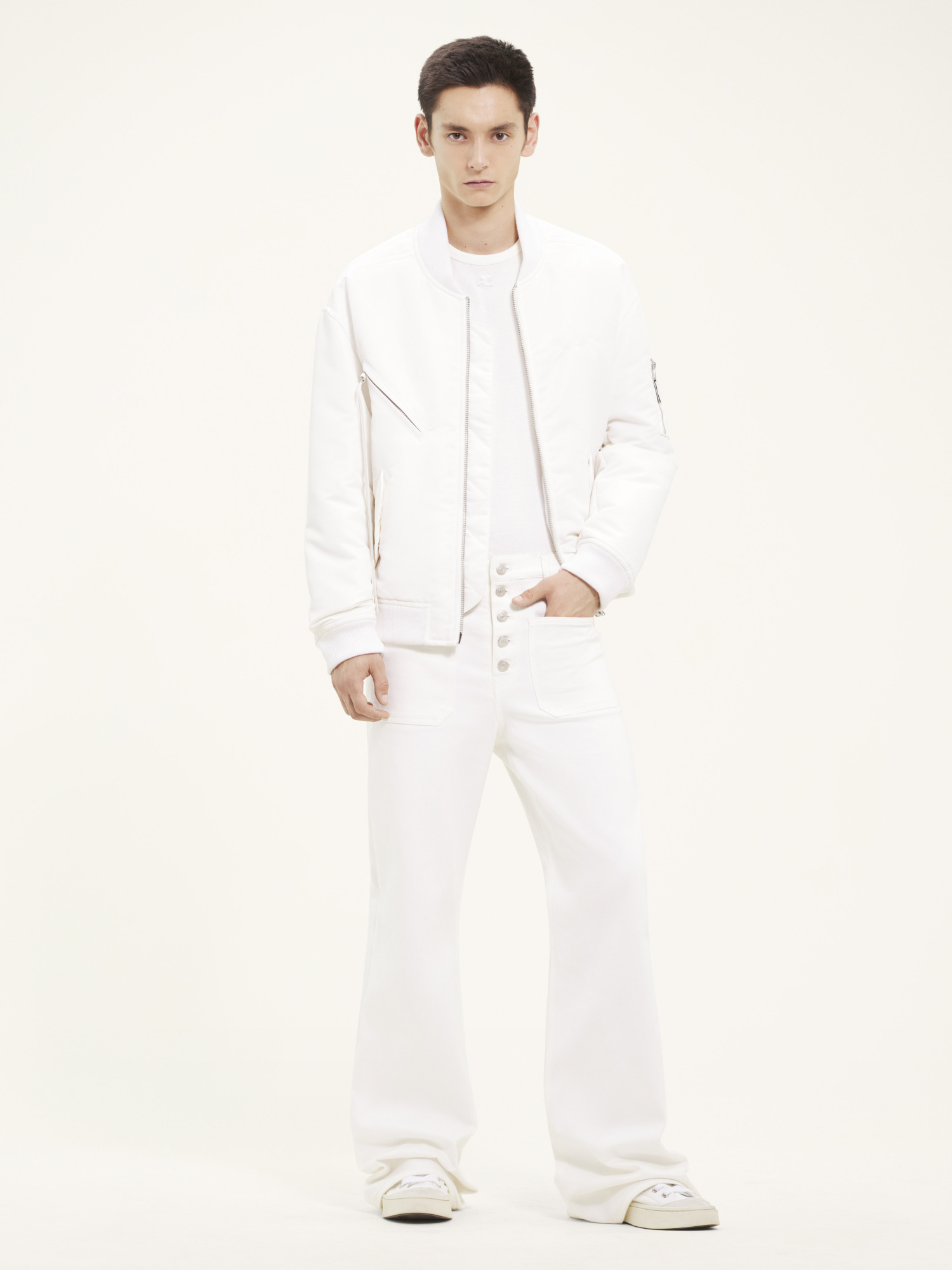 Courrèges Long-sleeved Casual Jacket In White