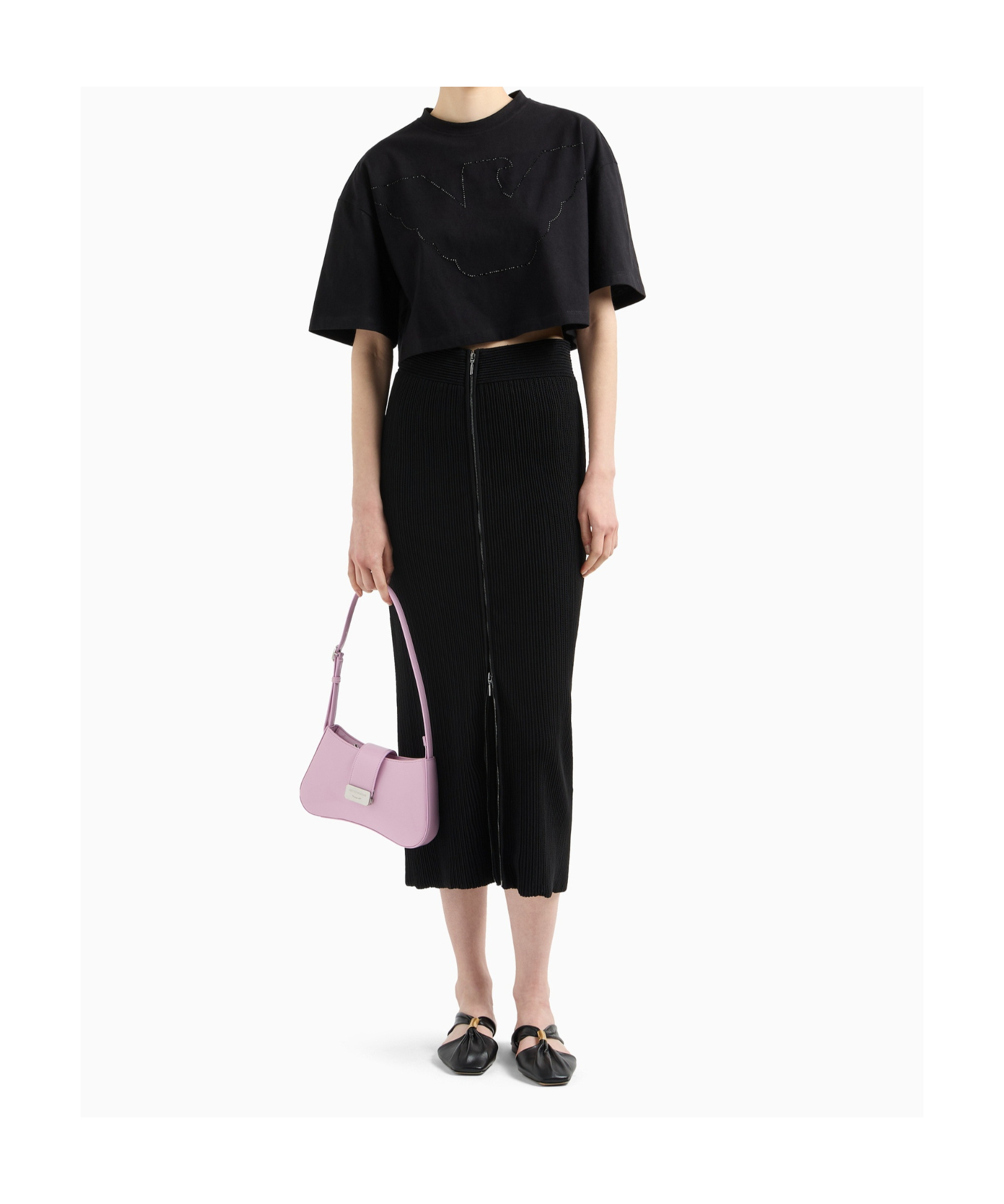 Shop Emporio Armani Logo-embellished T-shirt In Black