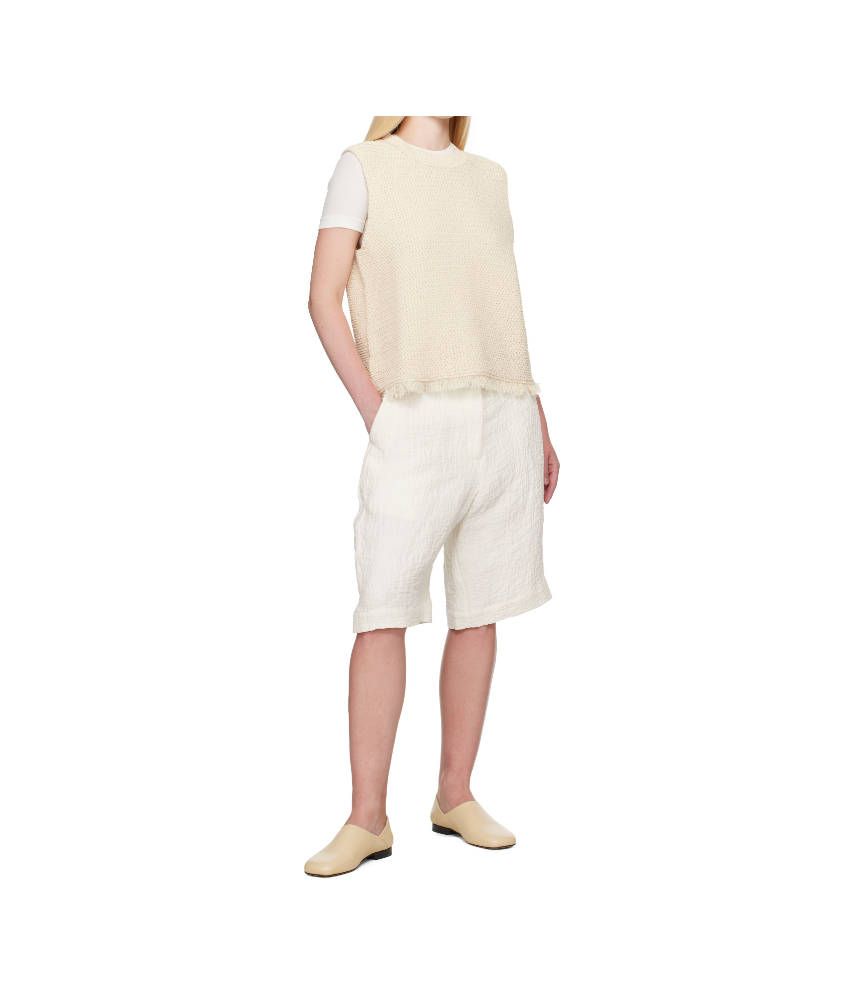 Studio Nicholson Off-white Luna Linen Shorts