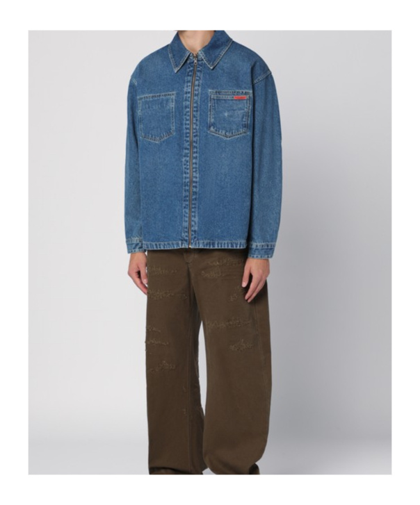 MARTINE ROSE DENIM ZIPPER COAT