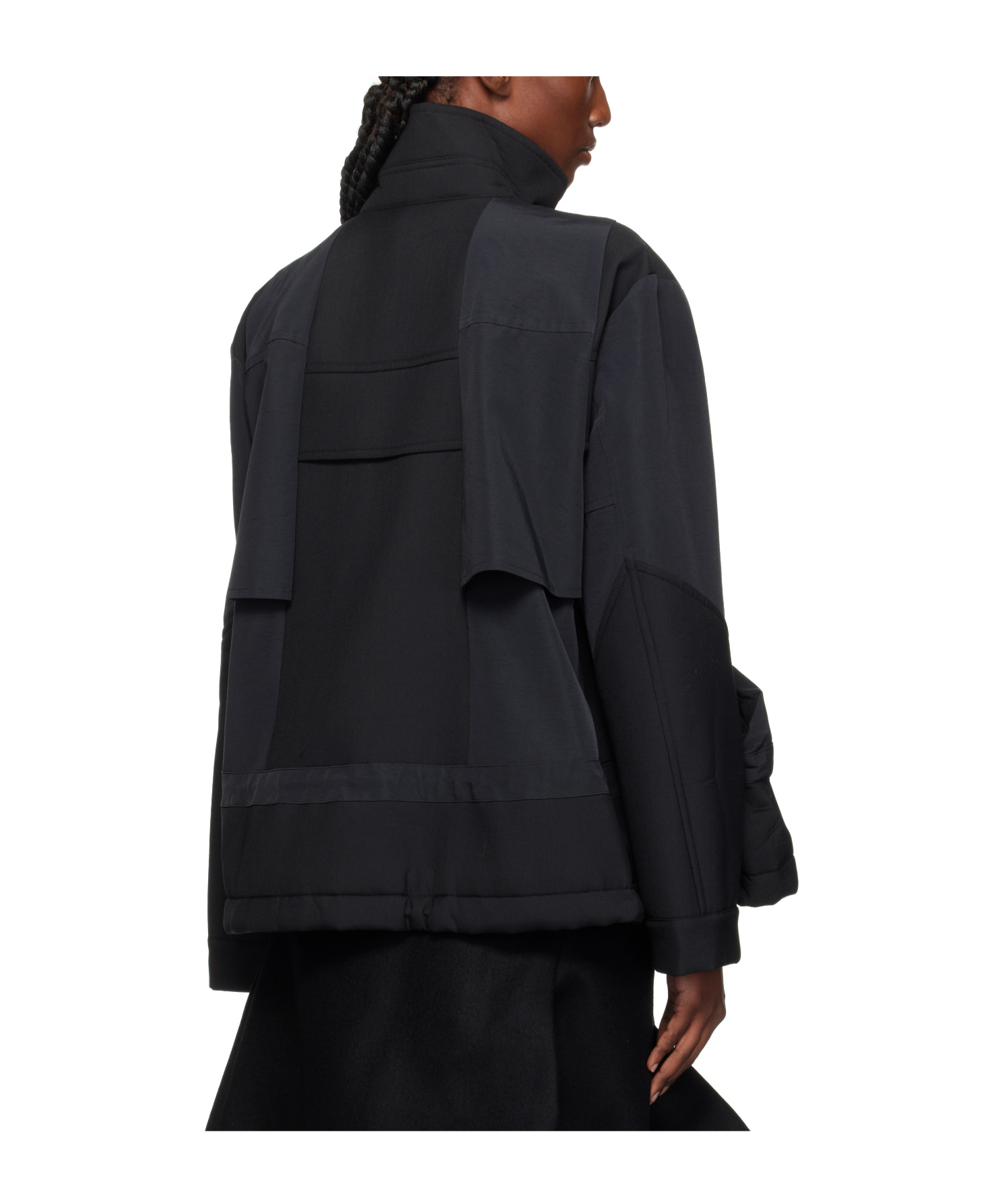 Sacai Suiting Bonding X Grosgrain Jacket In Black