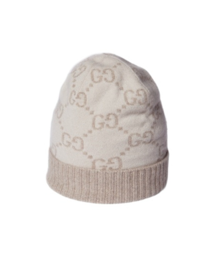 Gucci Gg Cashmere Jacquard Hat In Neutral