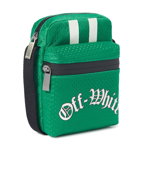 Off-white Outdoor Mesh Messenger Bag In Green