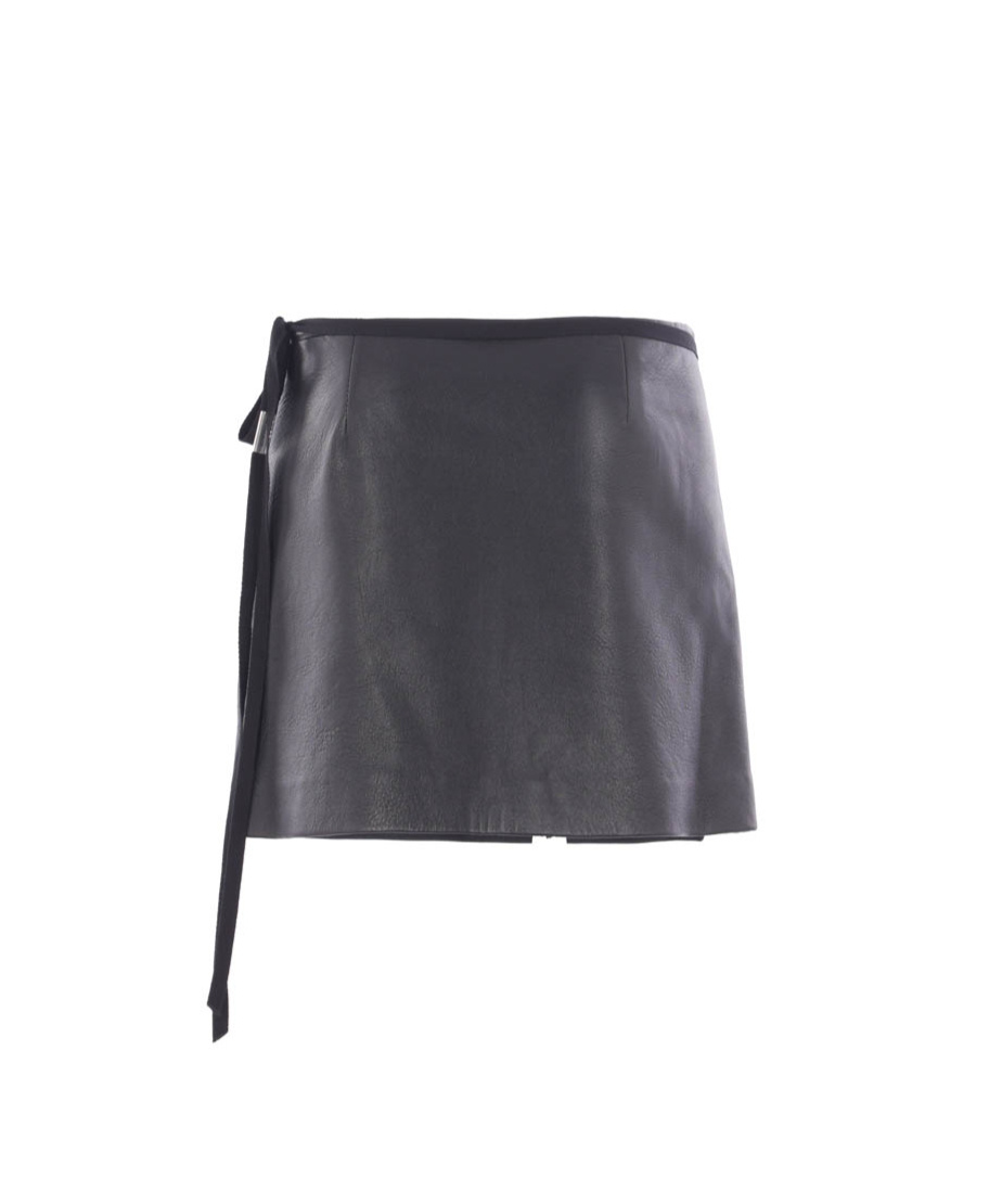 Ann Demeulemeester Wrap Mini Skirt In Black