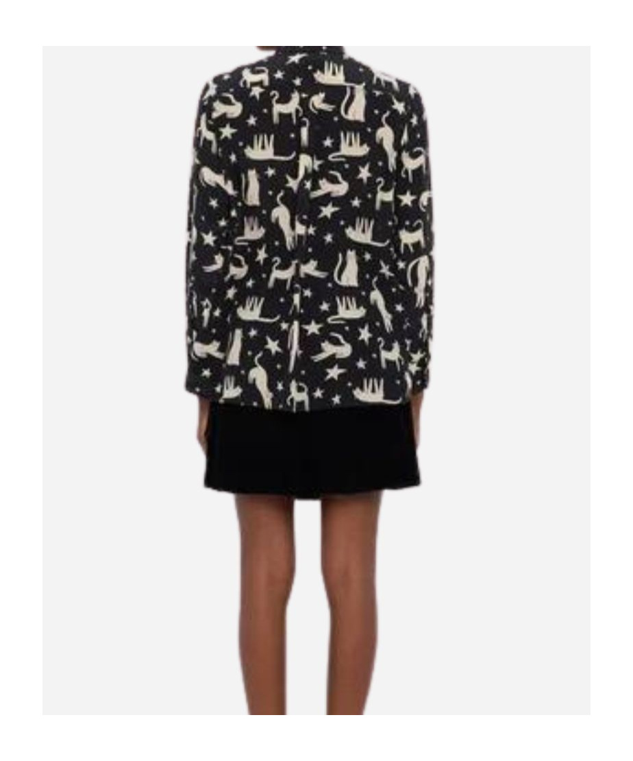Weekend Max Mara Printed Silk Tabella Shirt In Black